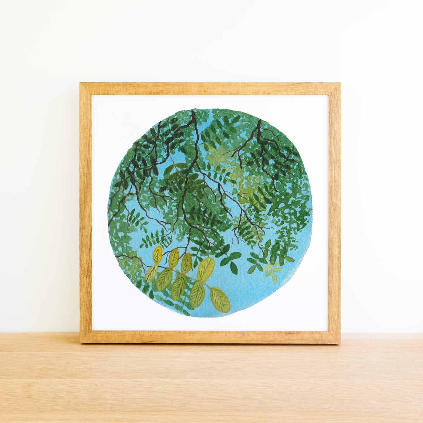 Summer Leaves - Watercolor Sky Art Print