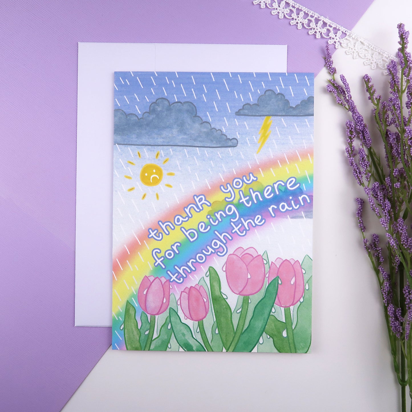 Through the Rain - Greeting Card