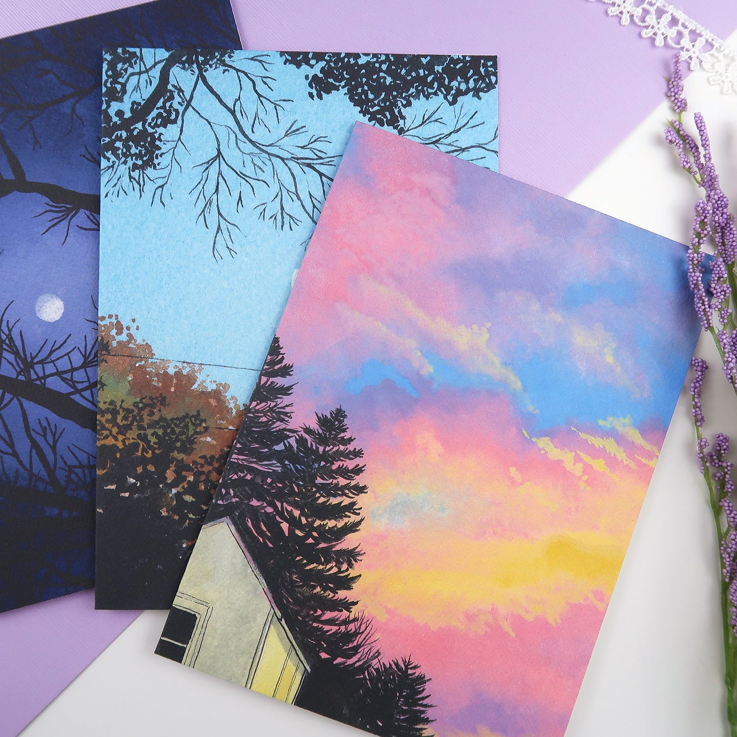 Bright Colorful Sunset - Greeting Card