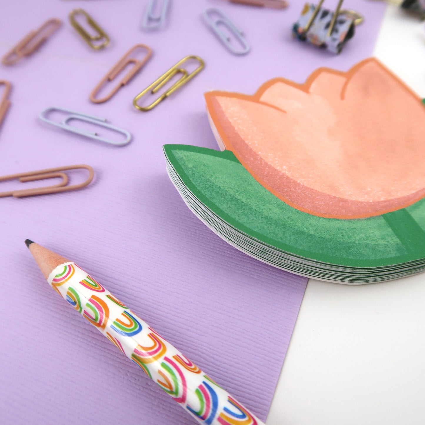 Orange Tulip Shaped Memopad - Stationery