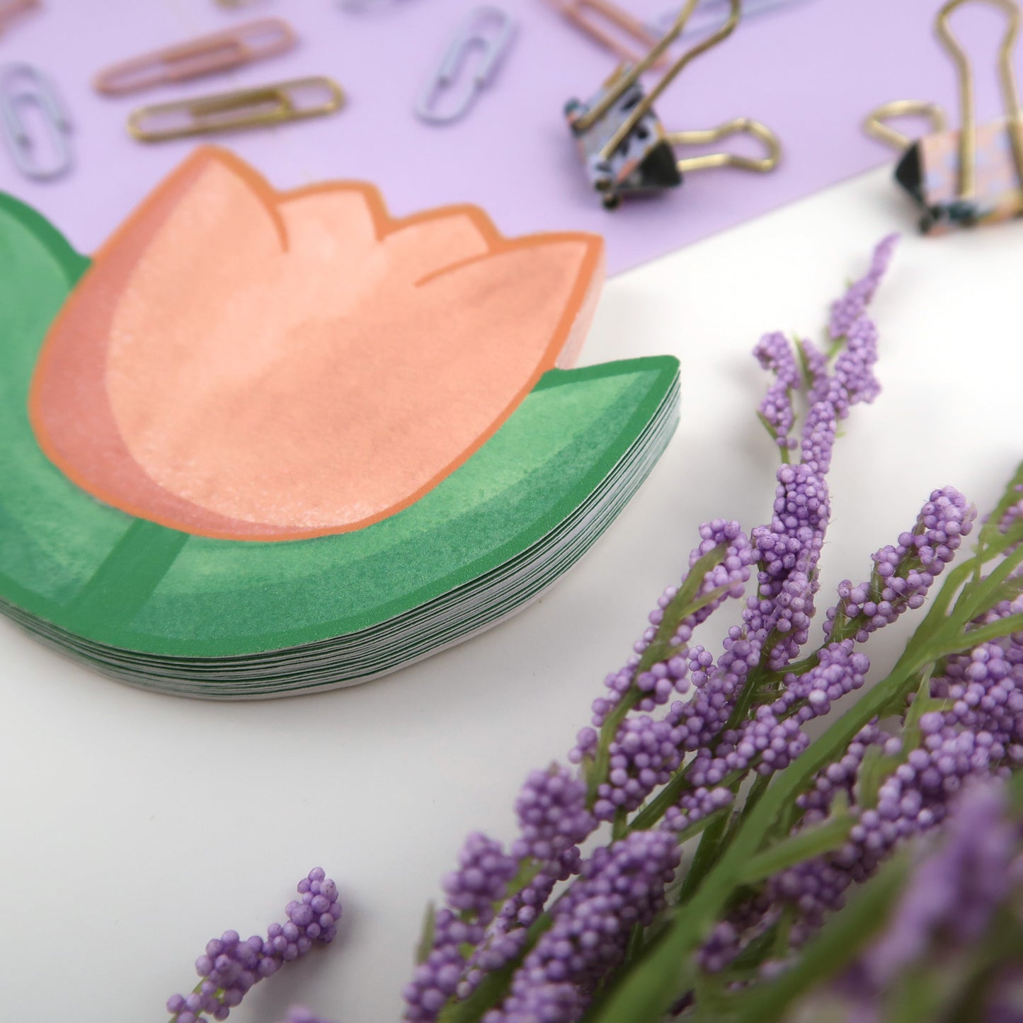 Orange Tulip Shaped Memopad - Stationery