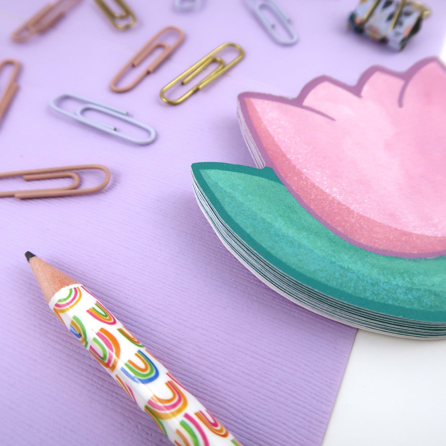 Pink Tulip Shaped Memopad - Stationery