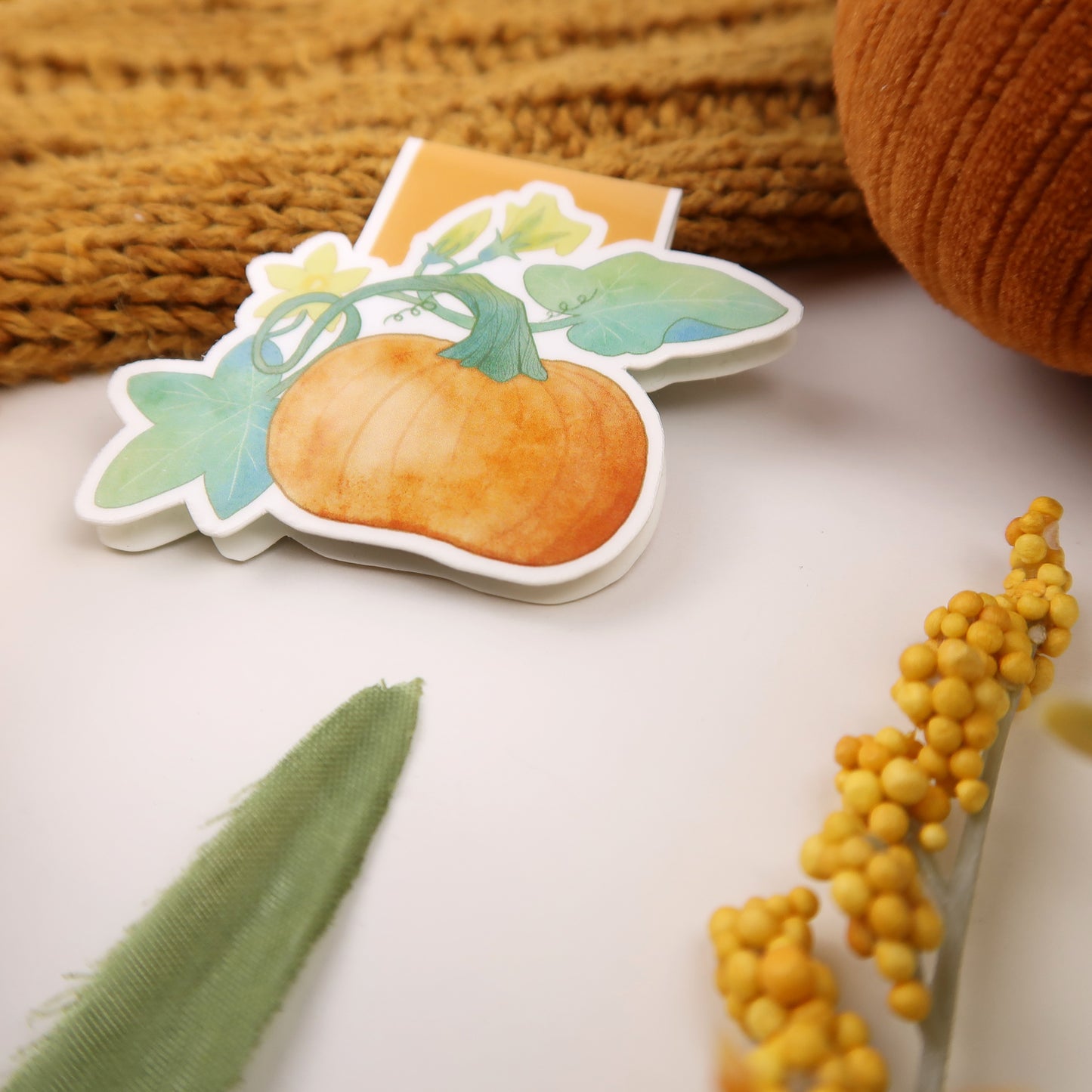 Pumpkin on the Vine - Magnetic Bookmark