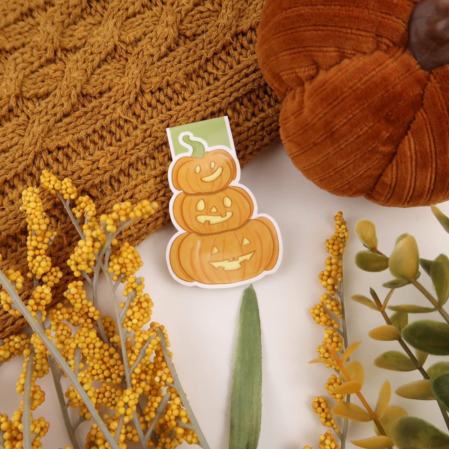 Pumpkin Stack - Magnetic Bookmark