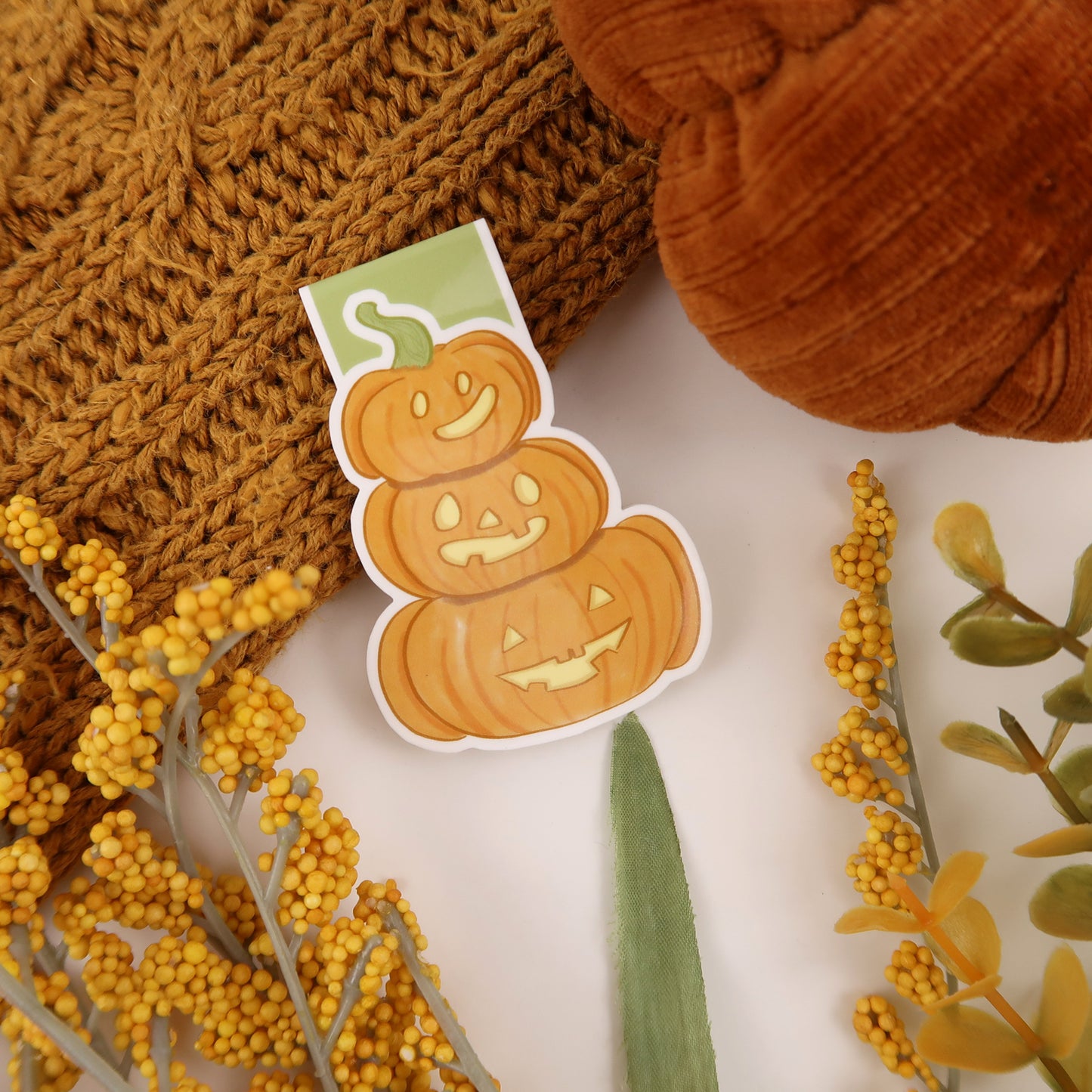 Pumpkin Stack - Magnetic Bookmark