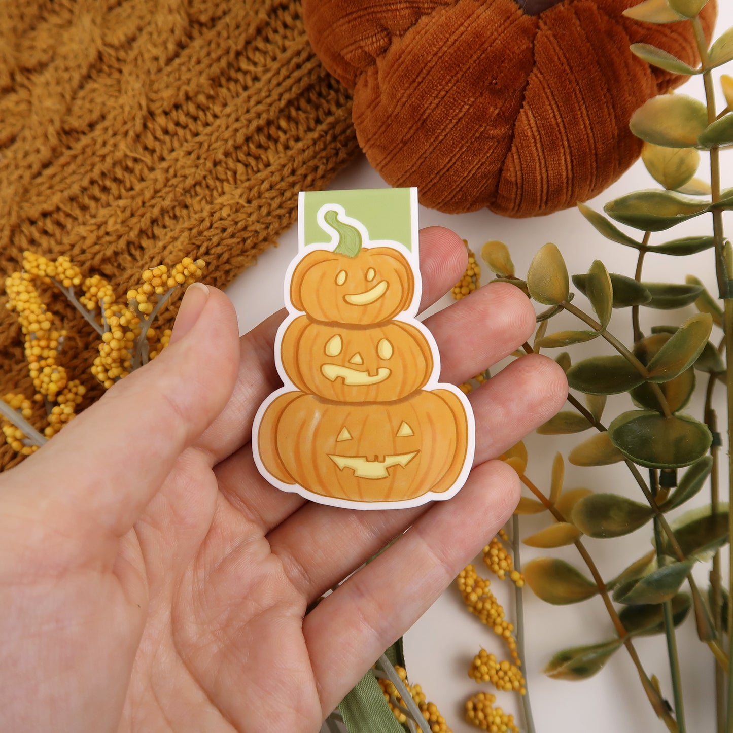 Pumpkin Stack - Magnetic Bookmark