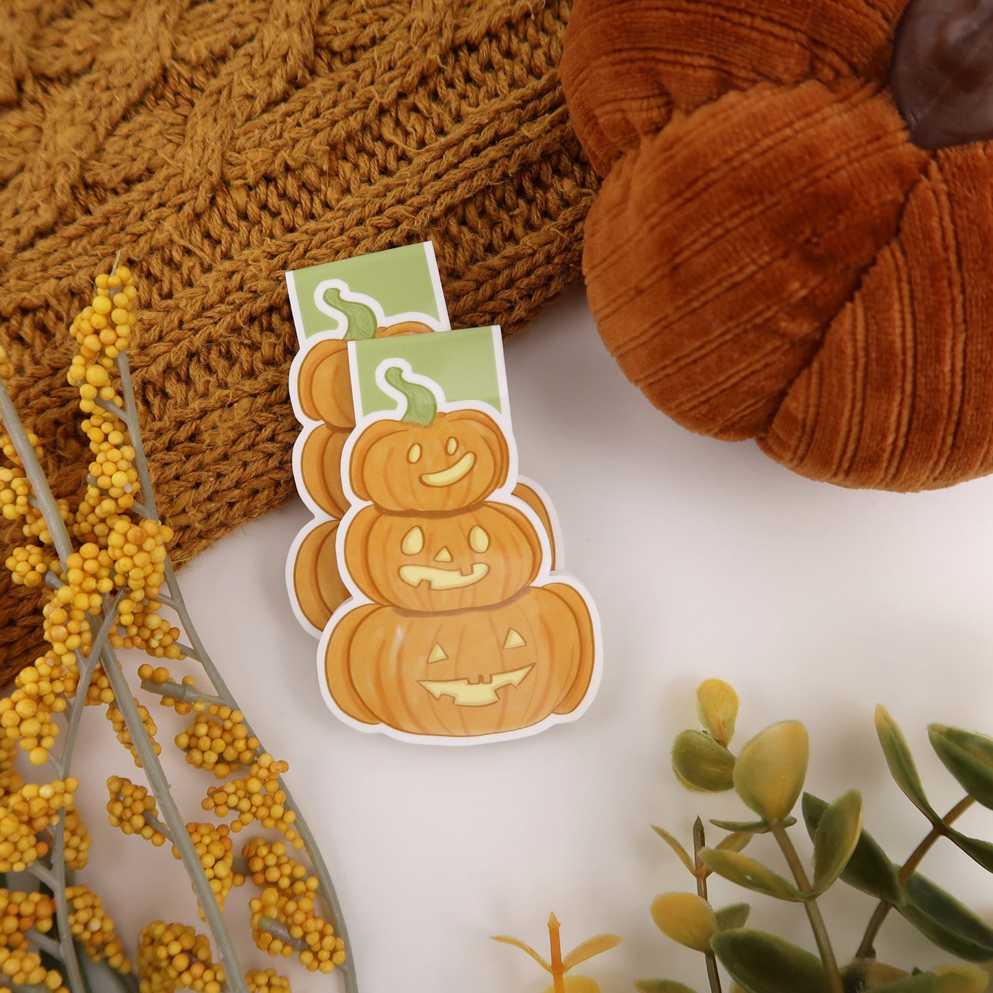 Pumpkin Stack - Magnetic Bookmark