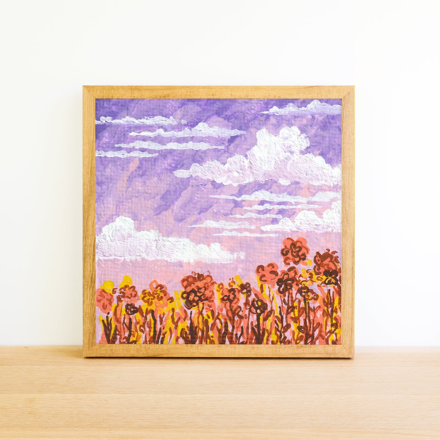 Purple and Orange Flower Field - Acrylic Art Print