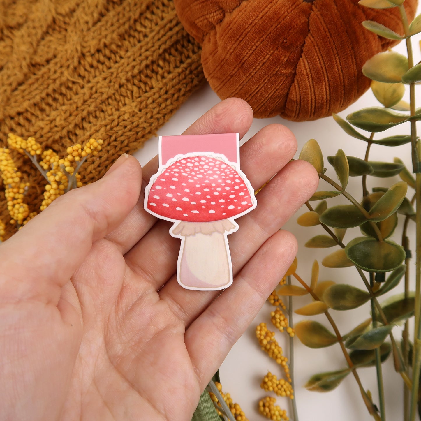 Red Toadstool Mushroom - Magnetic Bookmark