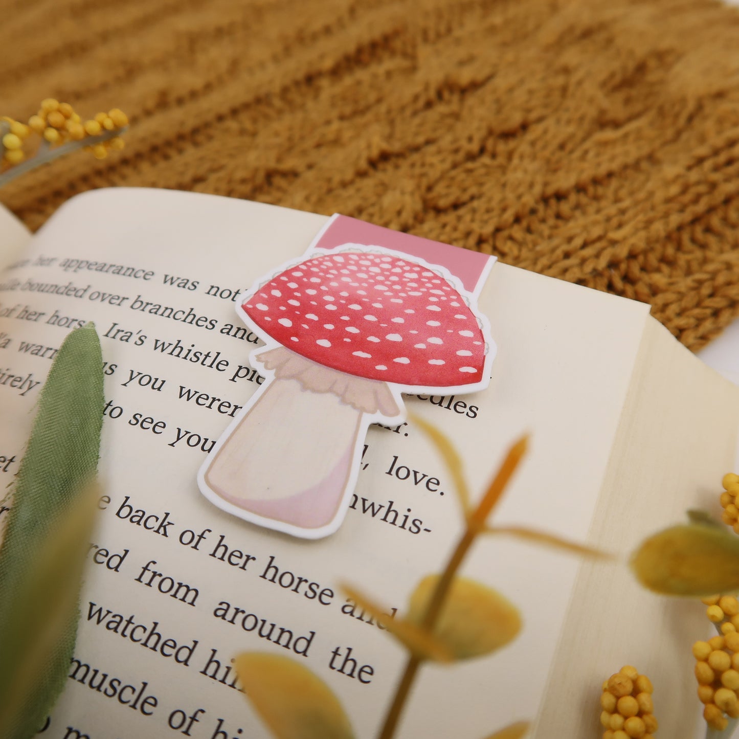 Red Toadstool Mushroom - Magnetic Bookmark