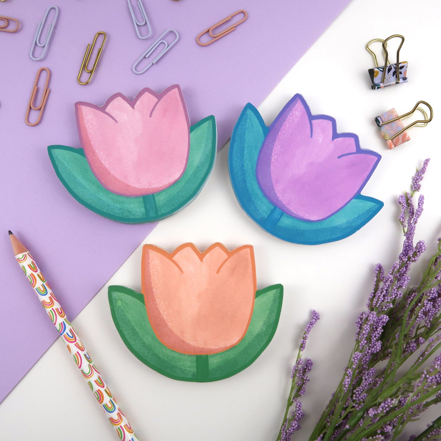 Orange Tulip Shaped Memopad - Stationery