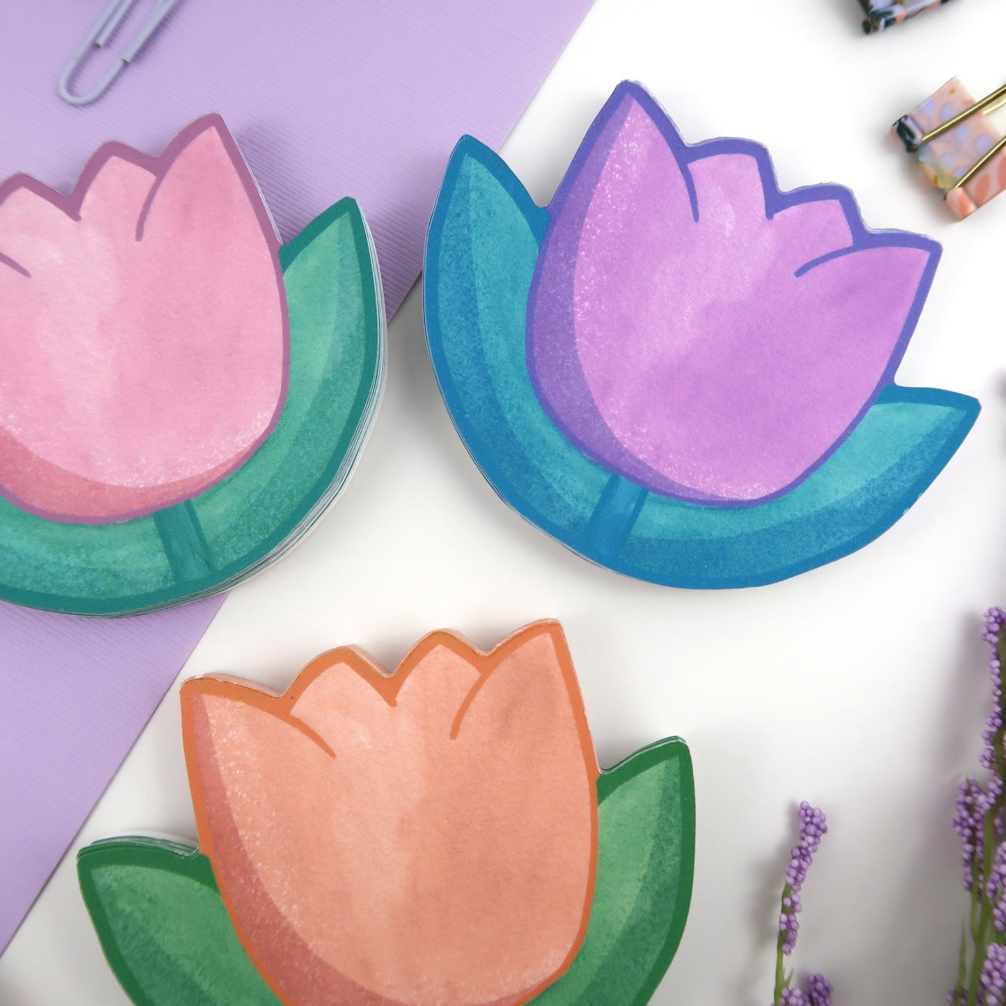 Orange Tulip Shaped Memopad - Stationery