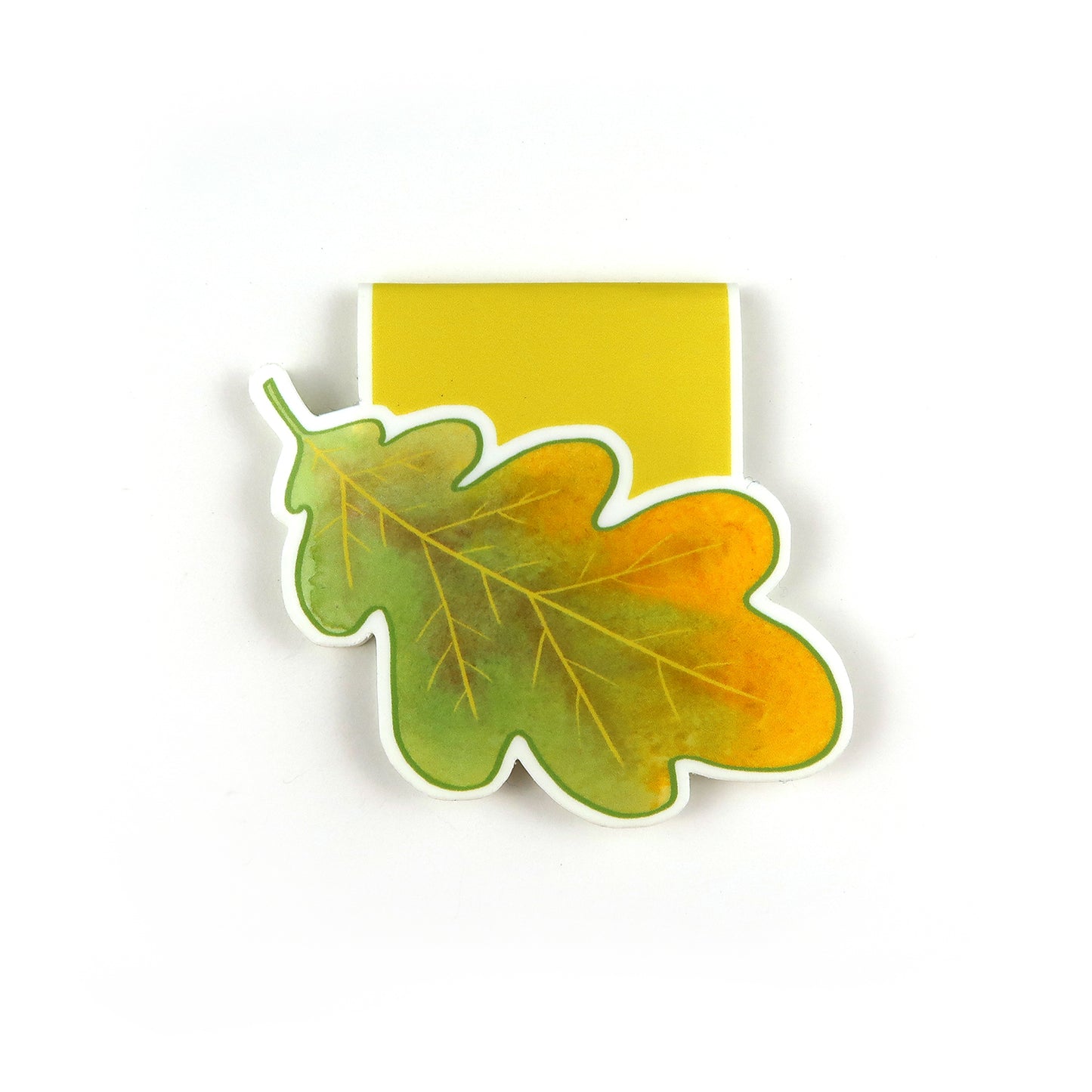 Yellow and Green Oak Leaf - Magnetic Bookmark