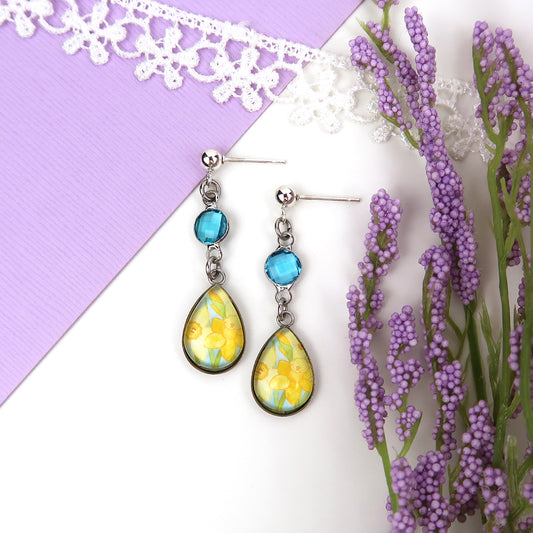 March Birth Flower Earrings - Daffodils
