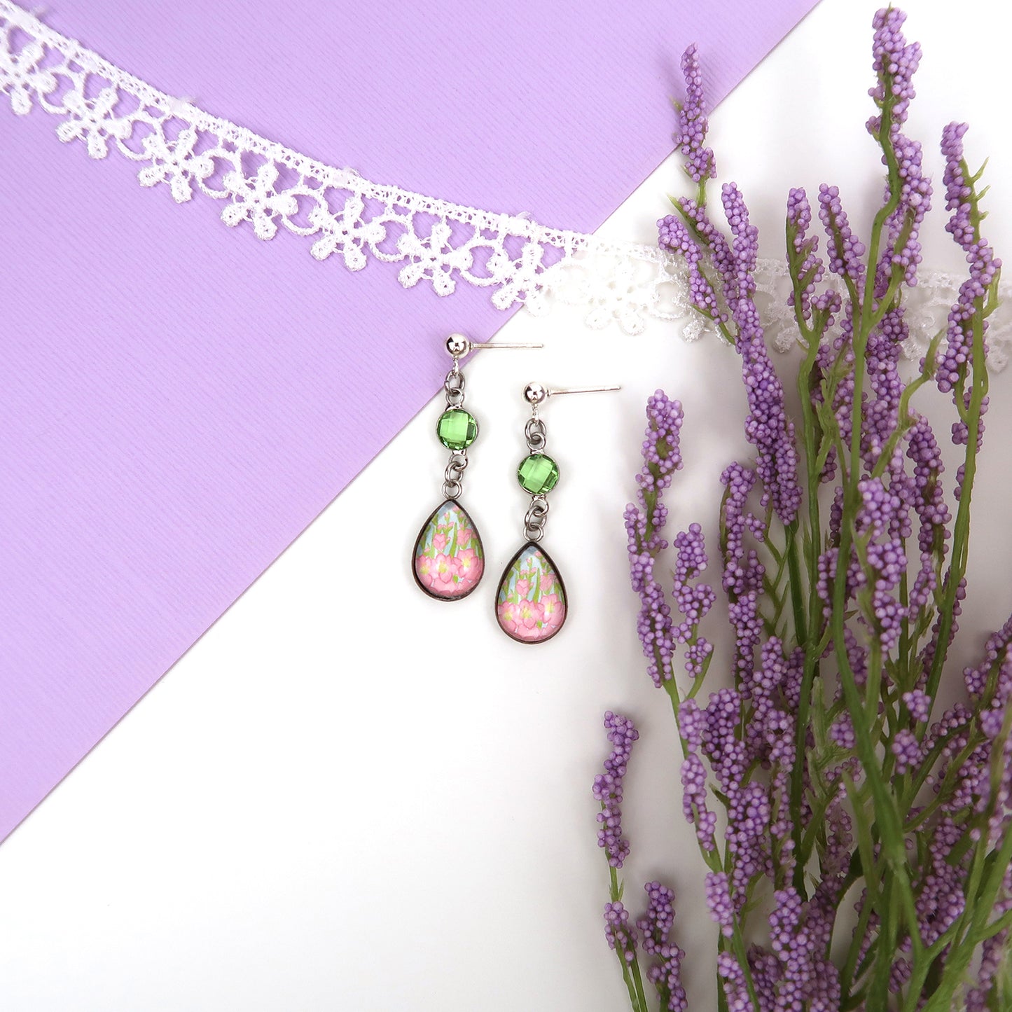 August Birth Flower Earrings - Gladiolus