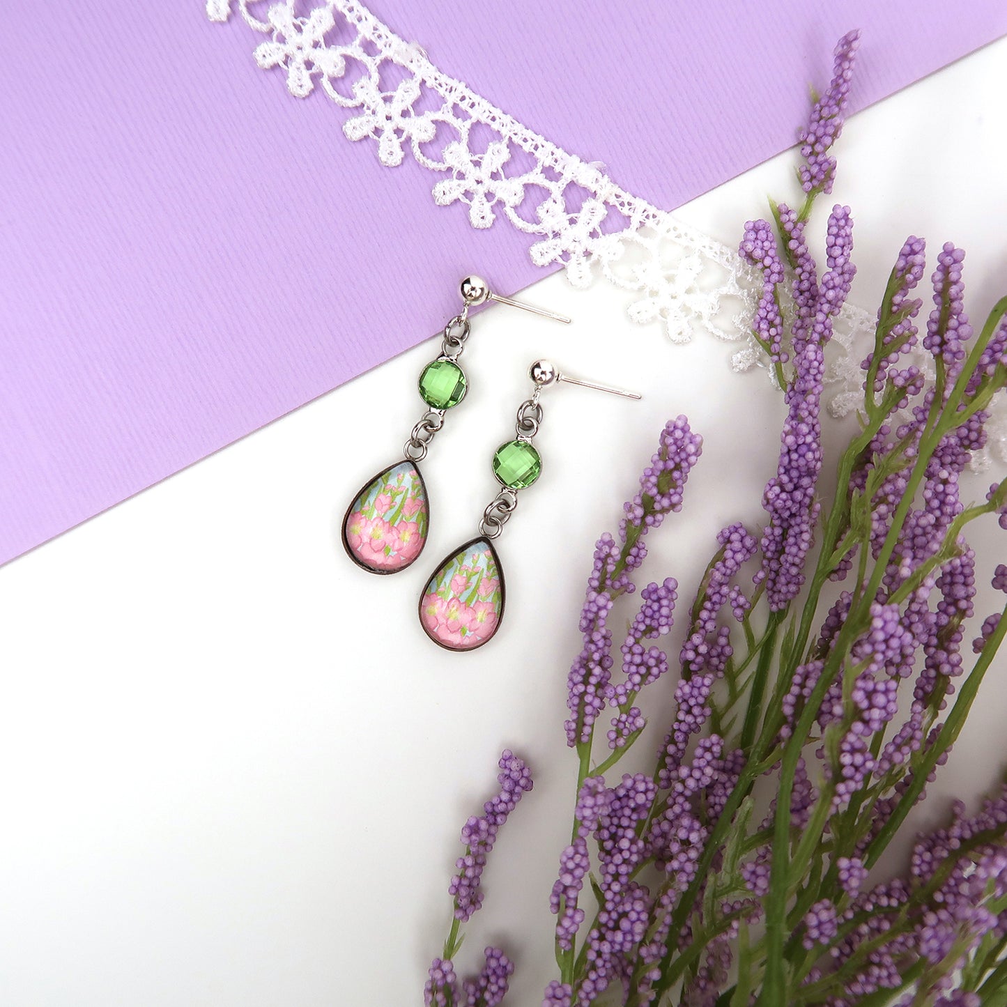 August Birth Flower Earrings - Gladiolus