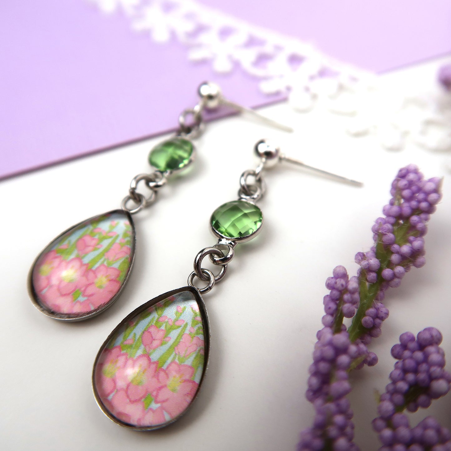 August Birth Flower Earrings - Gladiolus