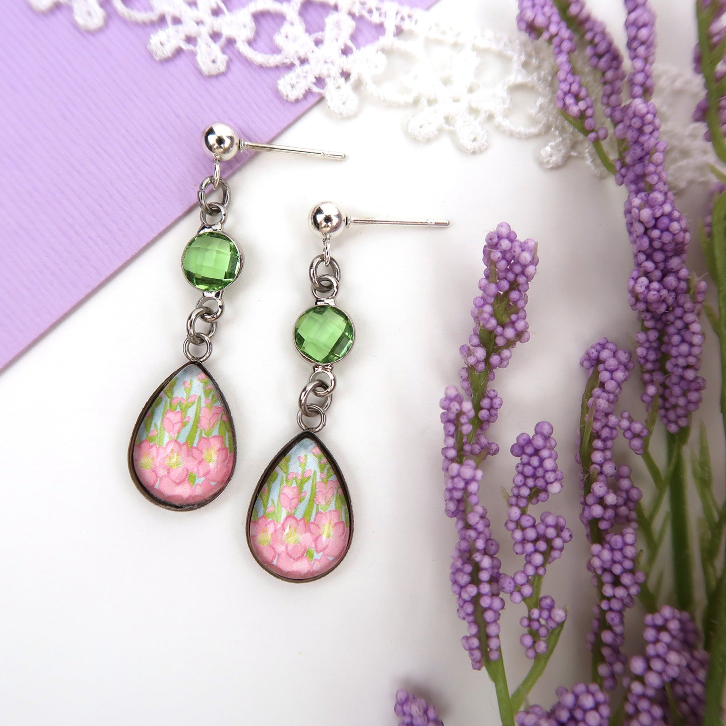 August Birth Flower Earrings - Gladiolus