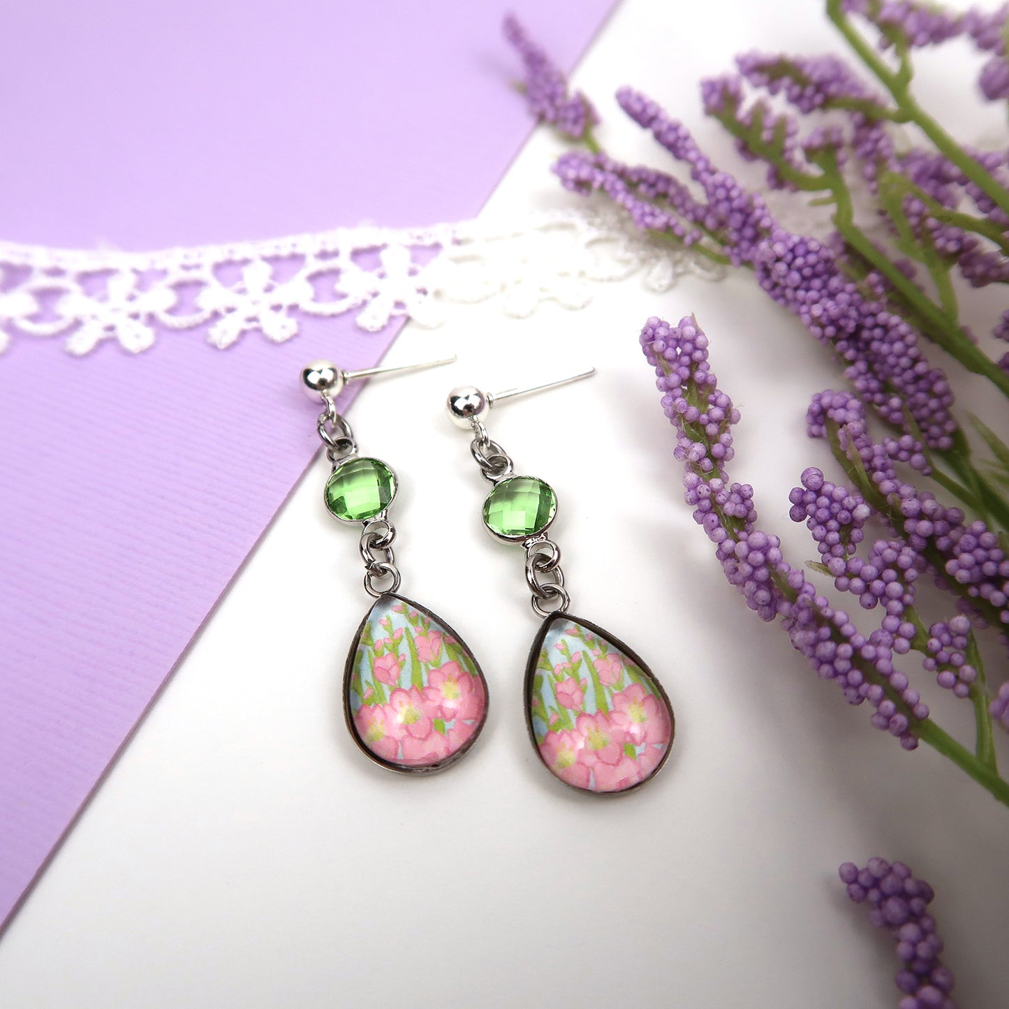 August Birth Flower Earrings - Gladiolus