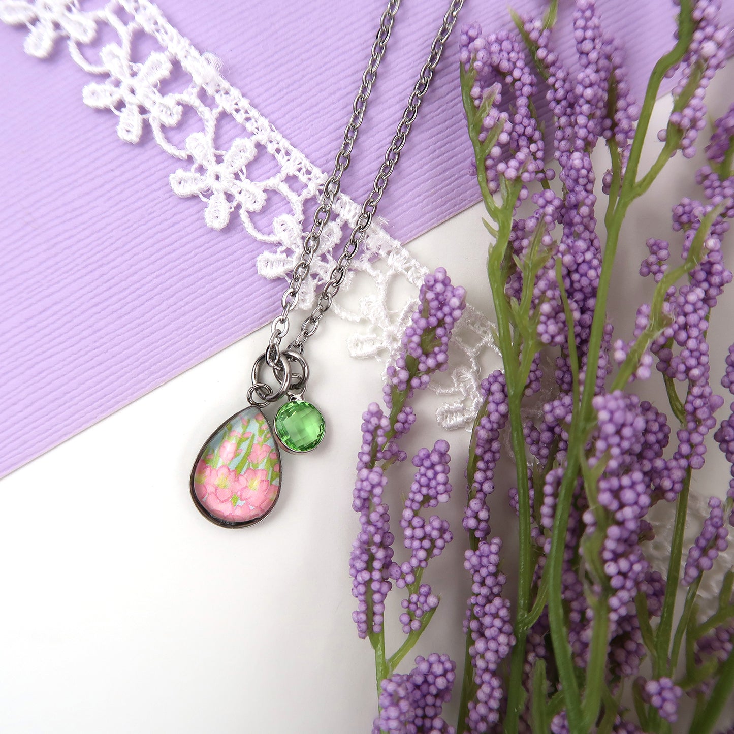 August Birth Flower Necklace - Gladiolus