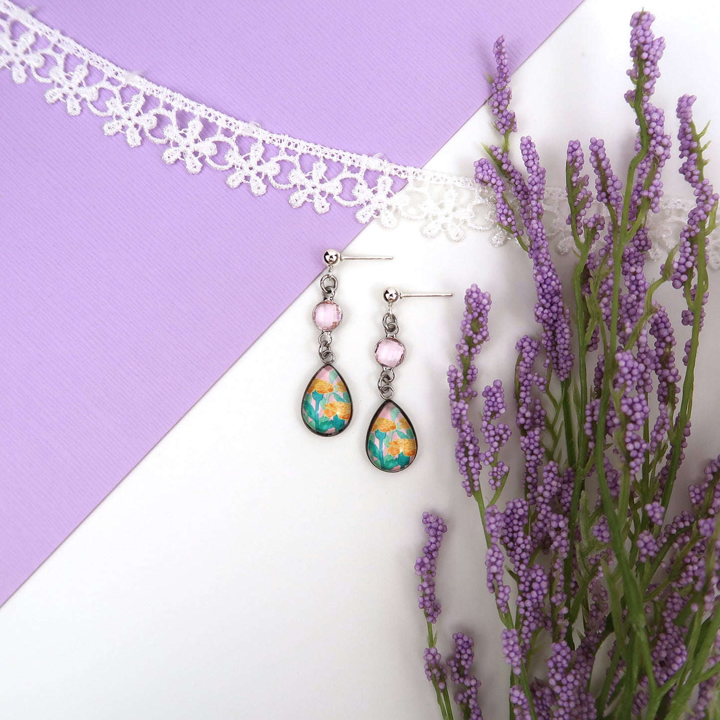 October Birth Flower Earrings - Marigolds