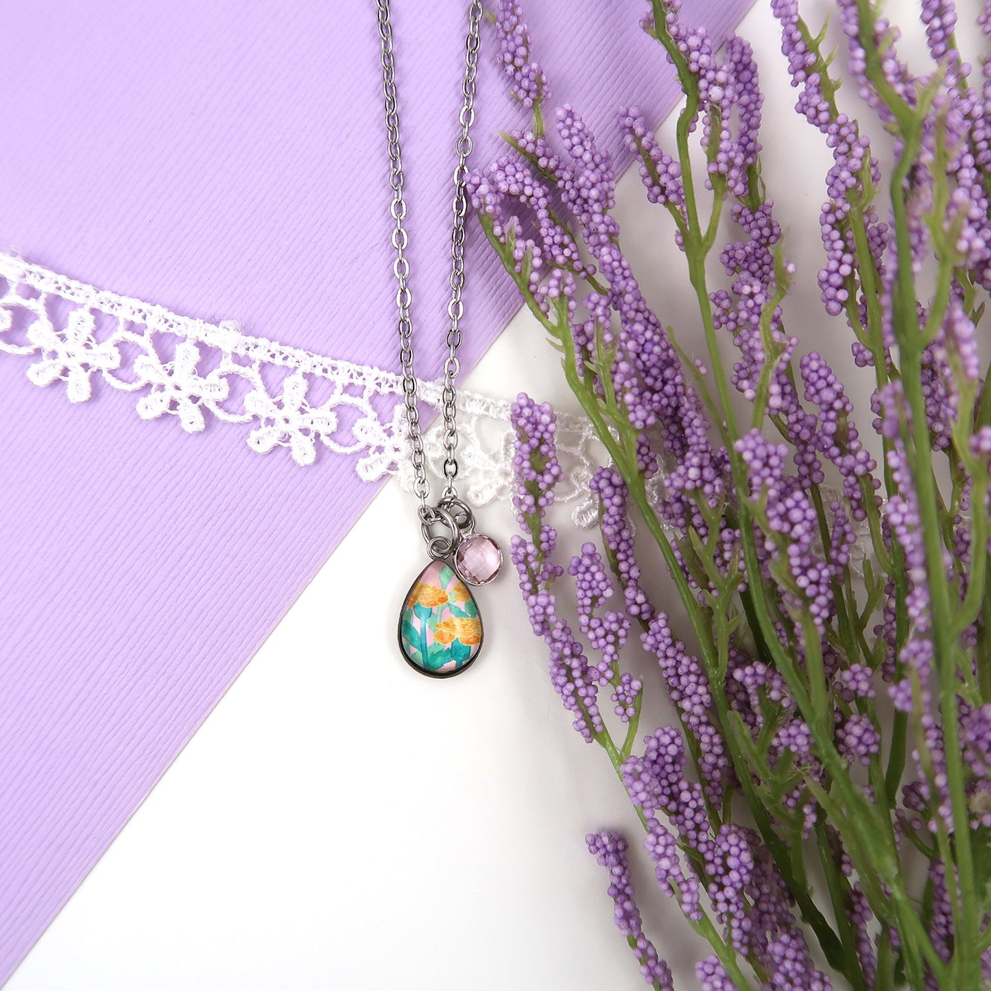 October Birth Flower Necklace - Marigolds