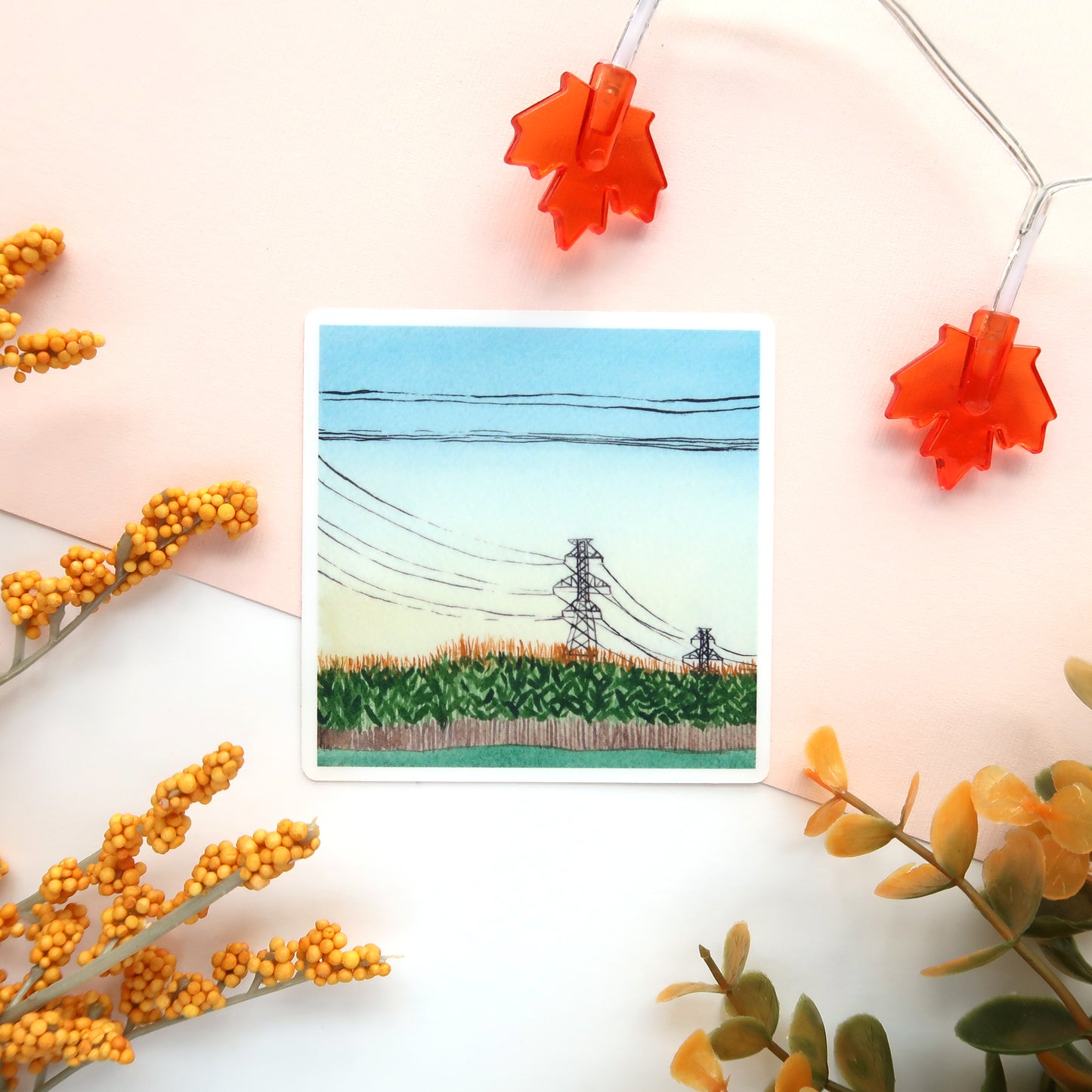 Afternoon Cornfields Glossy Vinyl Die Cut Sticker