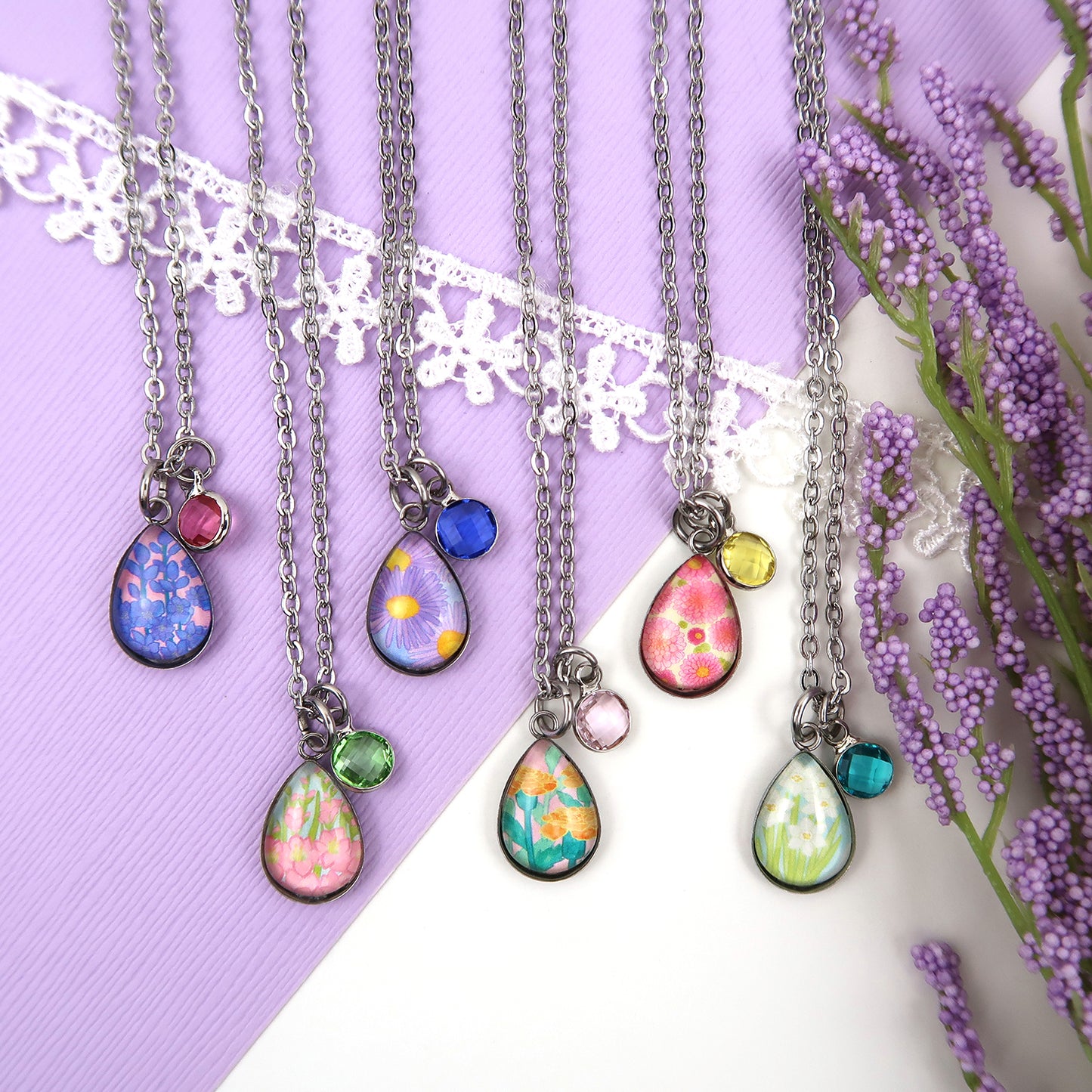 August Birth Flower Necklace - Gladiolus