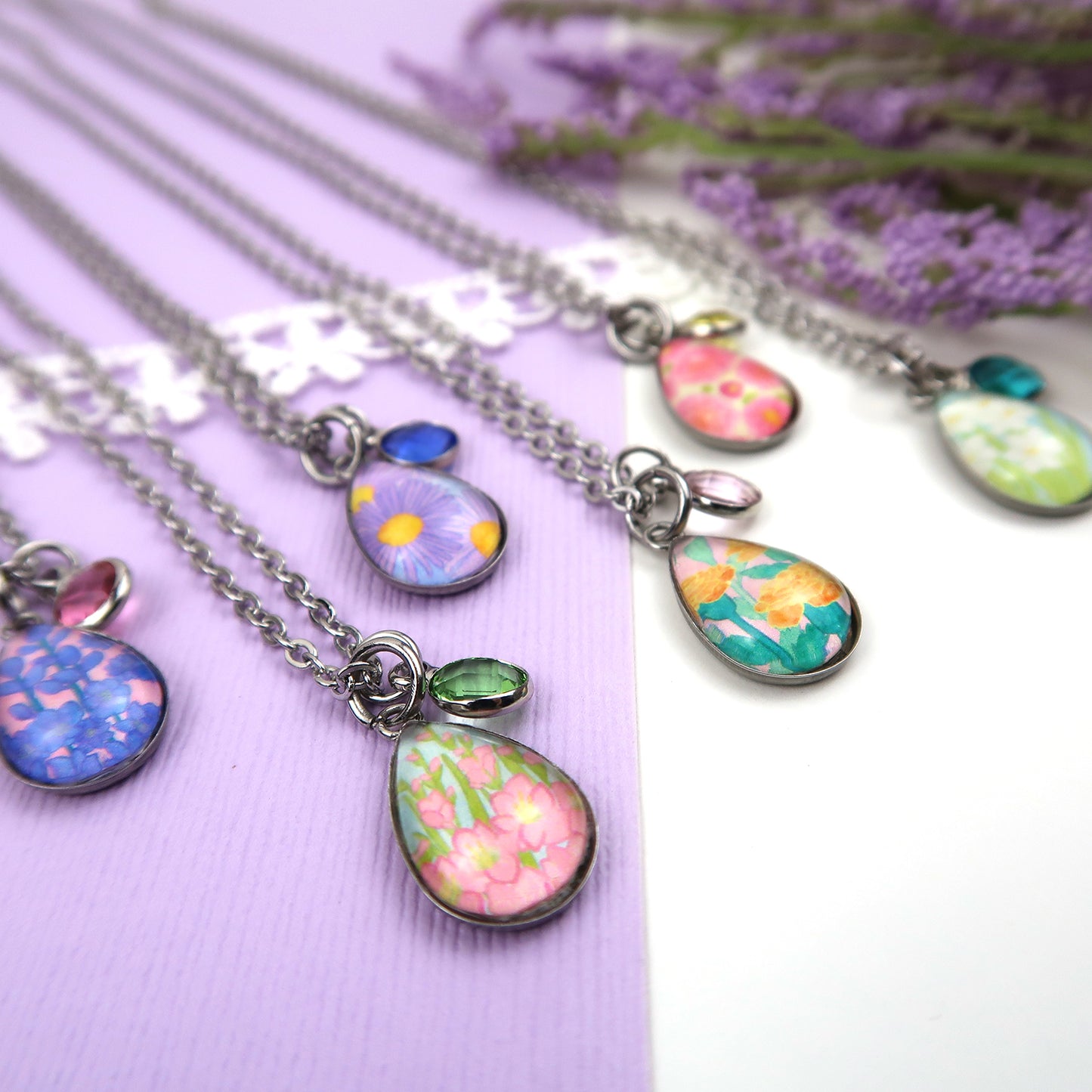 August Birth Flower Necklace - Gladiolus