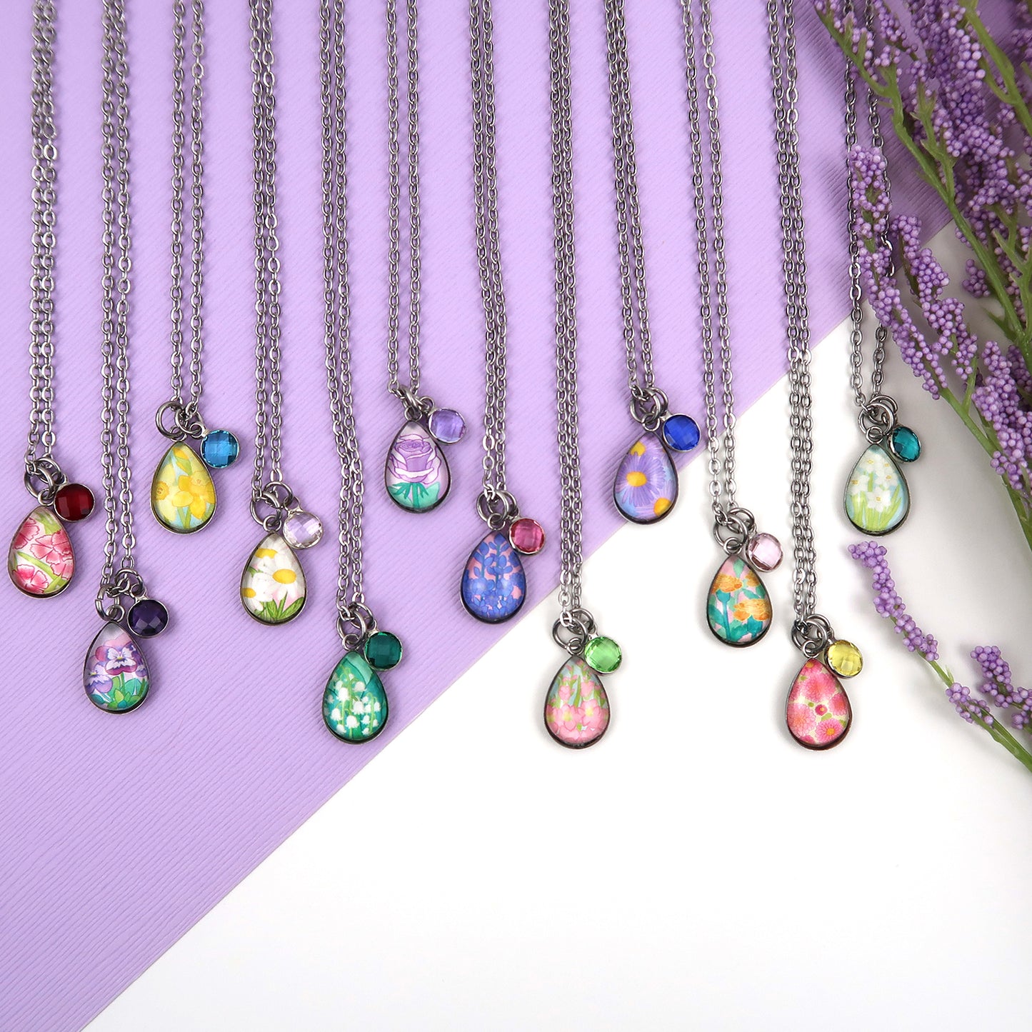August Birth Flower Necklace - Gladiolus