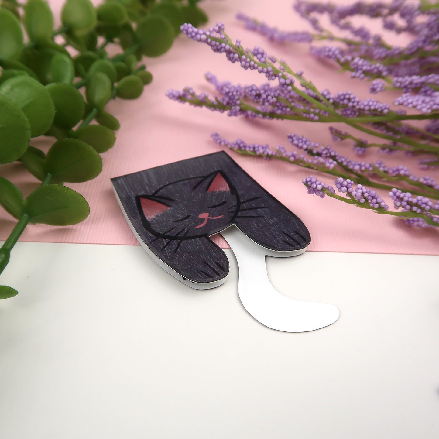 Black Cat Foldover - Magnetic Bookmark