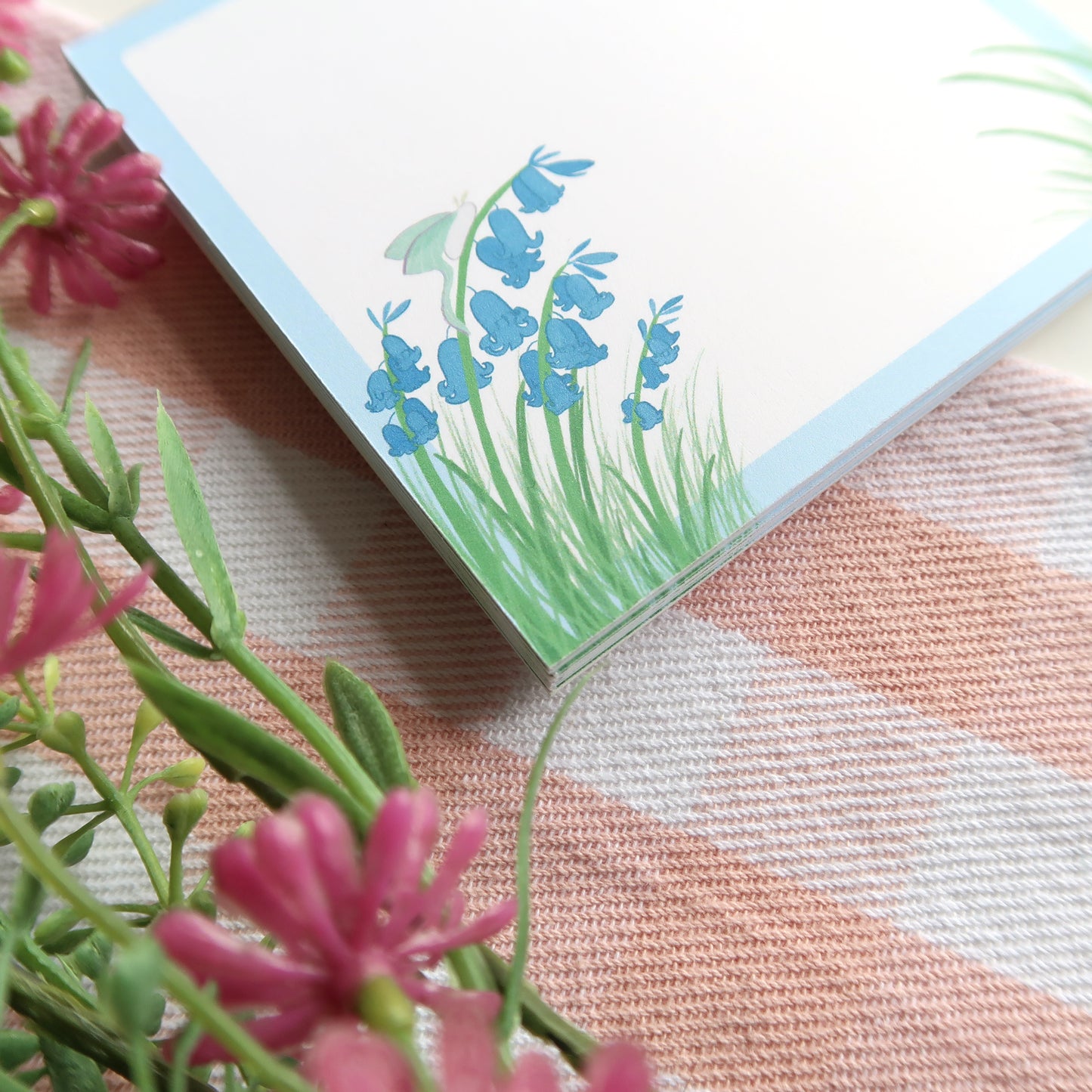 Bluebells and Luna Moths Square Notepad - Stationery