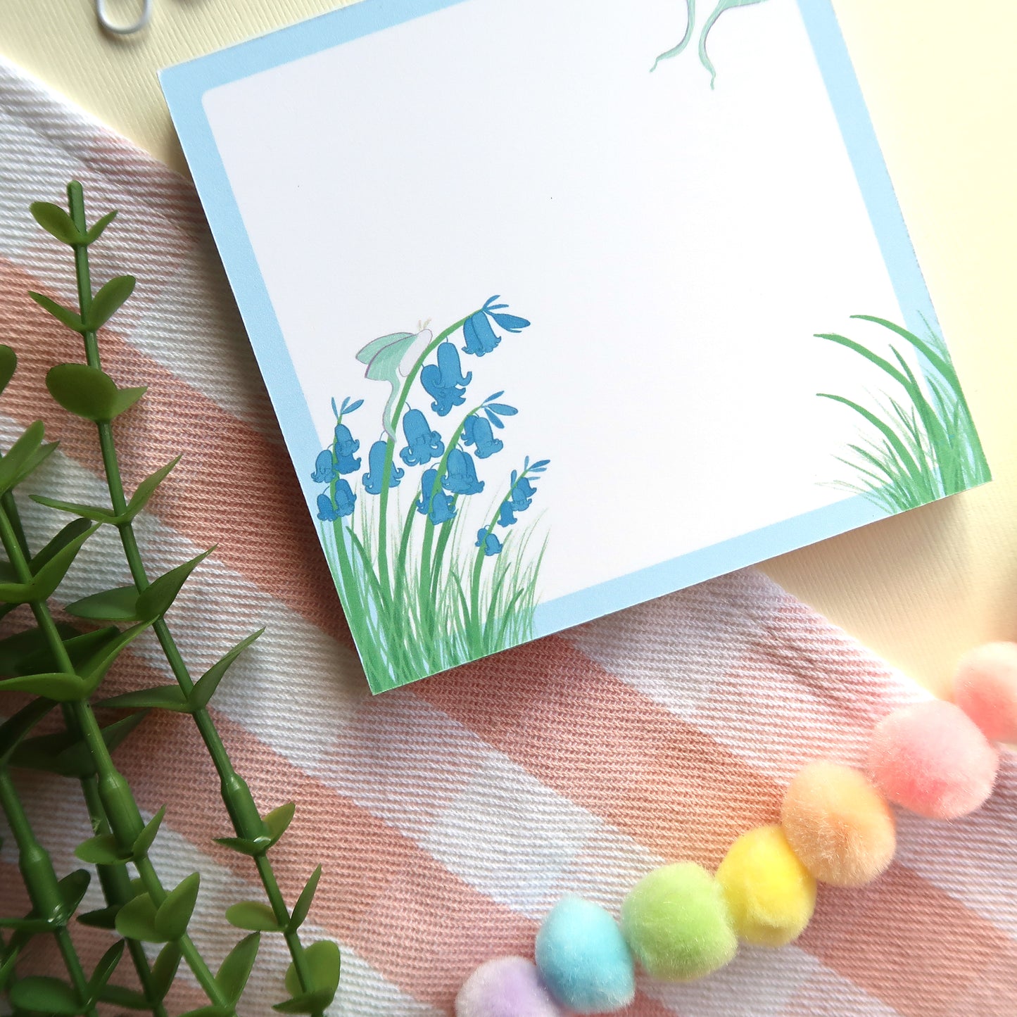 Bluebells and Luna Moths Square Notepad - Stationery
