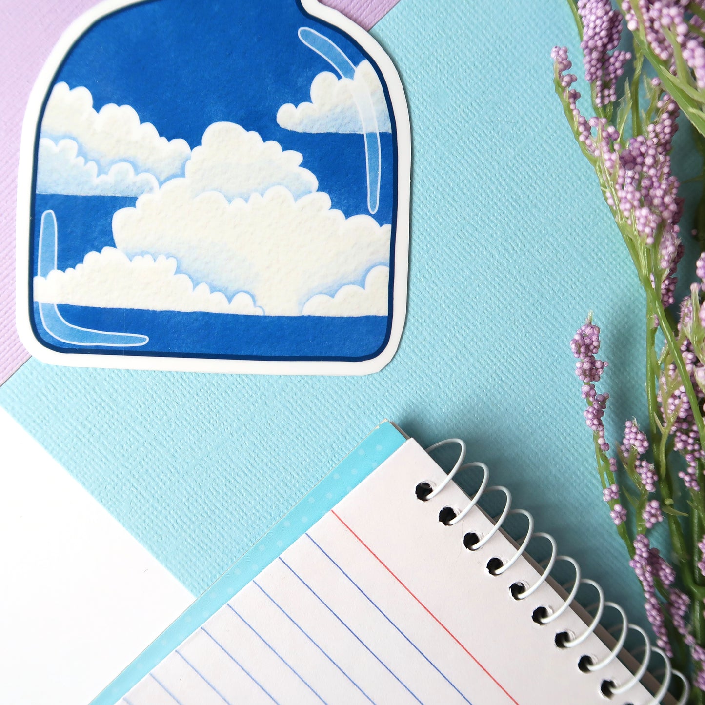 Cloudy Blue Sky Jar Glossy Vinyl Die Cut Sticker