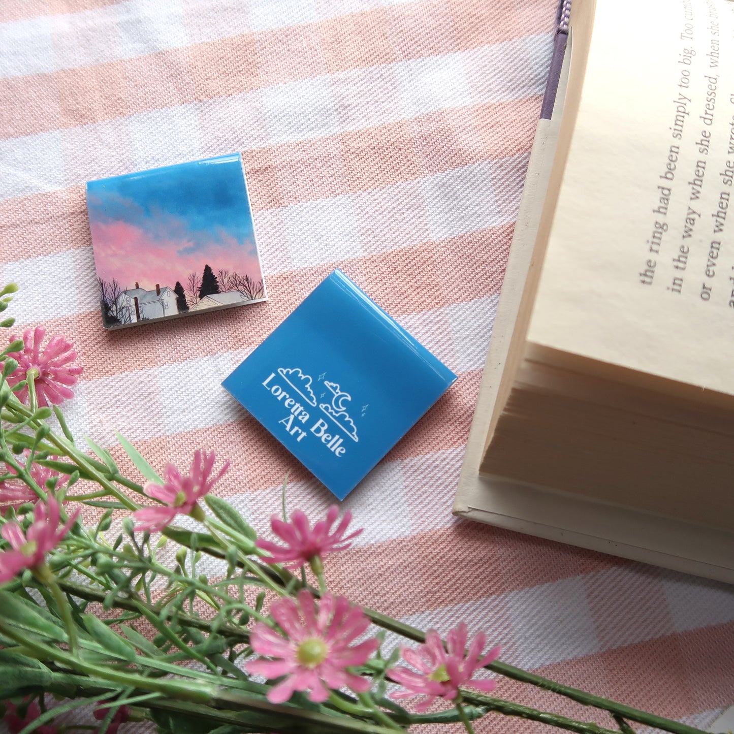 Bright Pink and Blue Sunset - Magnetic Bookmark