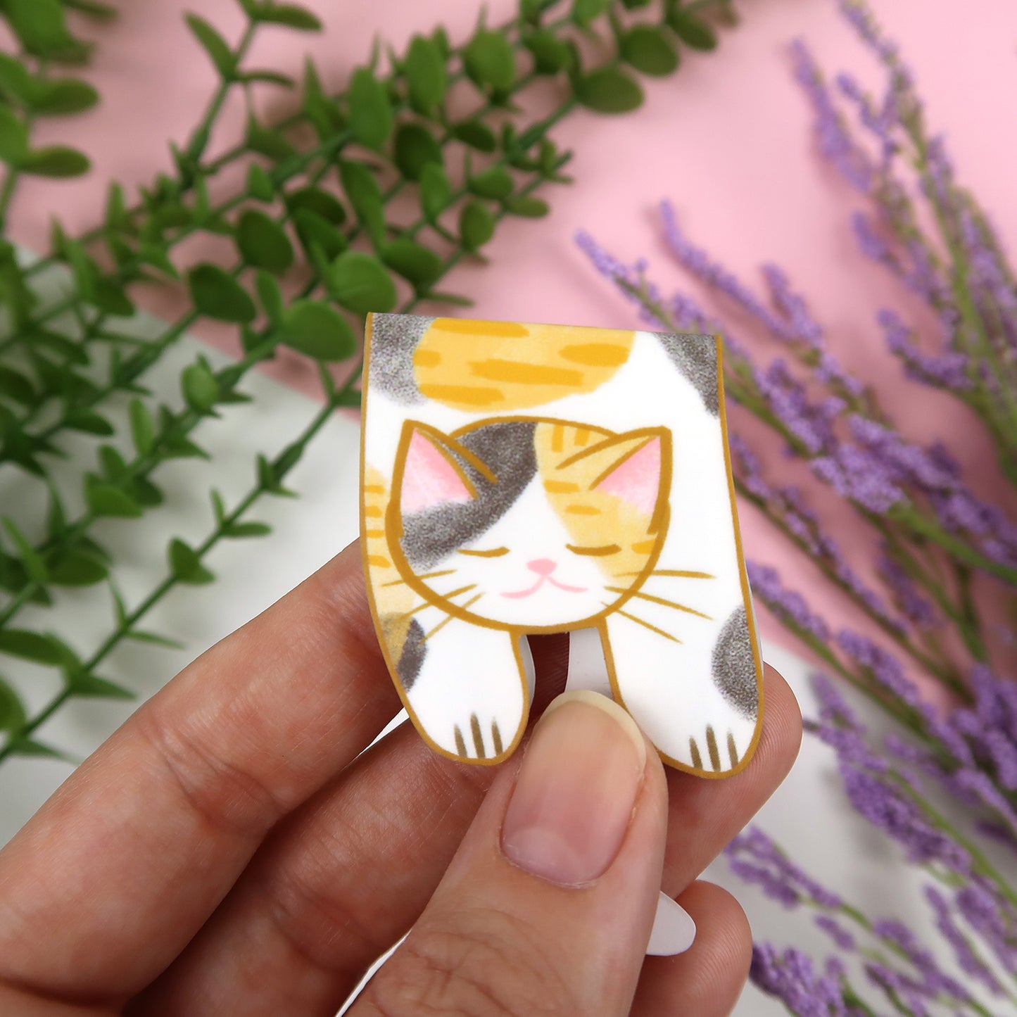 Calico Cat Foldover - Magnetic Bookmark