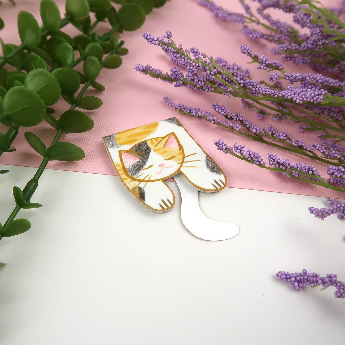 Calico Cat Foldover - Magnetic Bookmark