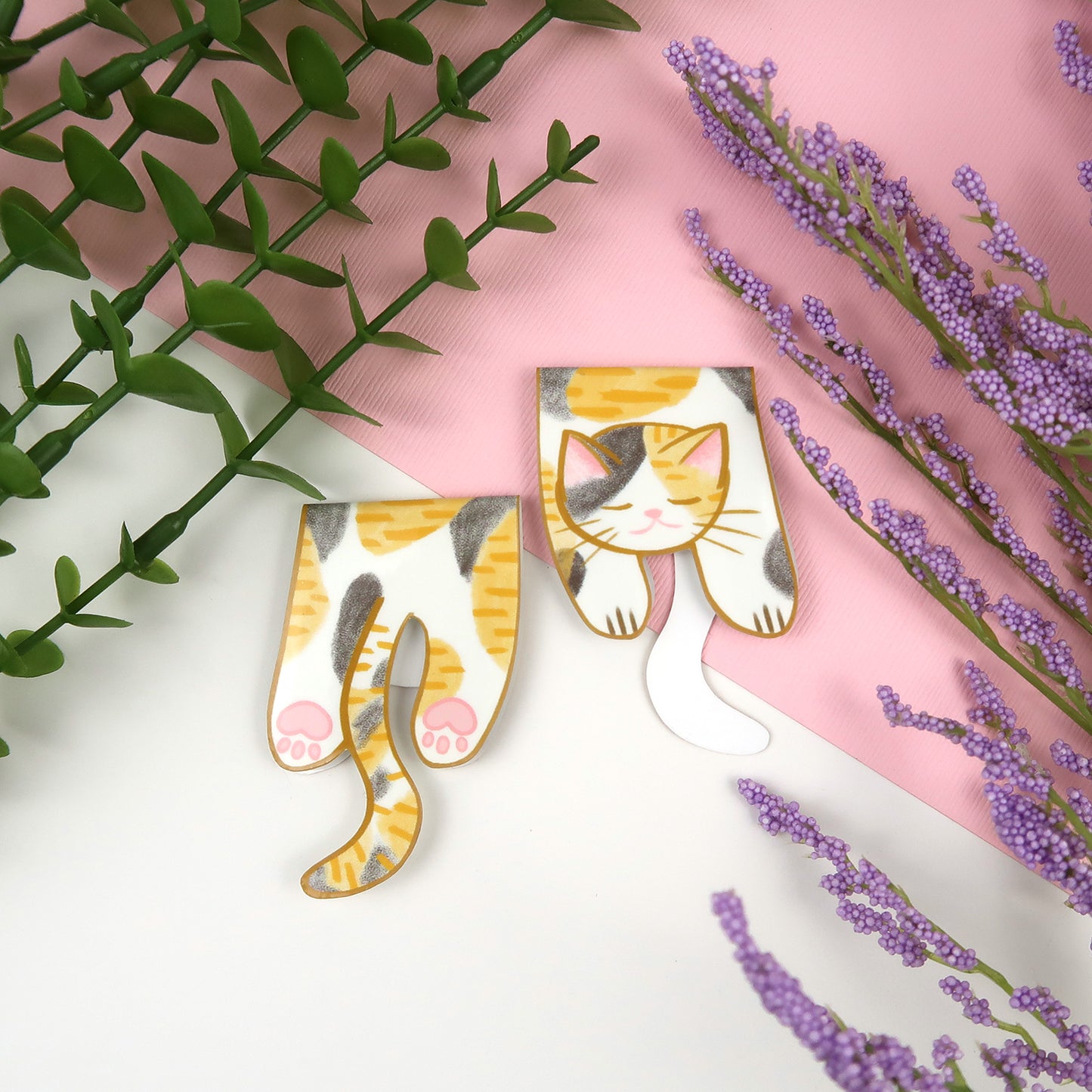 Calico Cat Foldover - Magnetic Bookmark