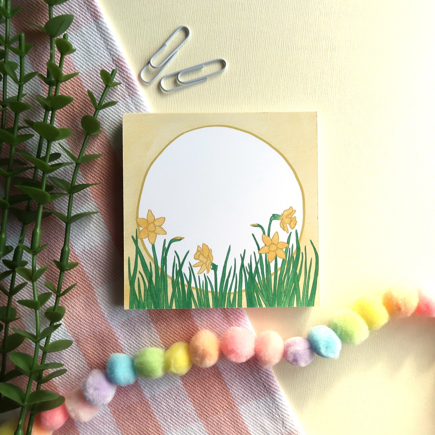 Daffodils Square Notepad - Stationery