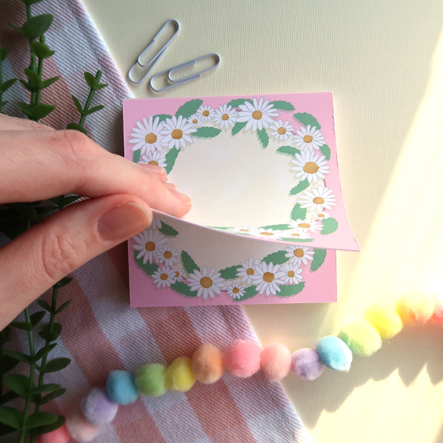 Daisy Ring Square Notepad - Stationery