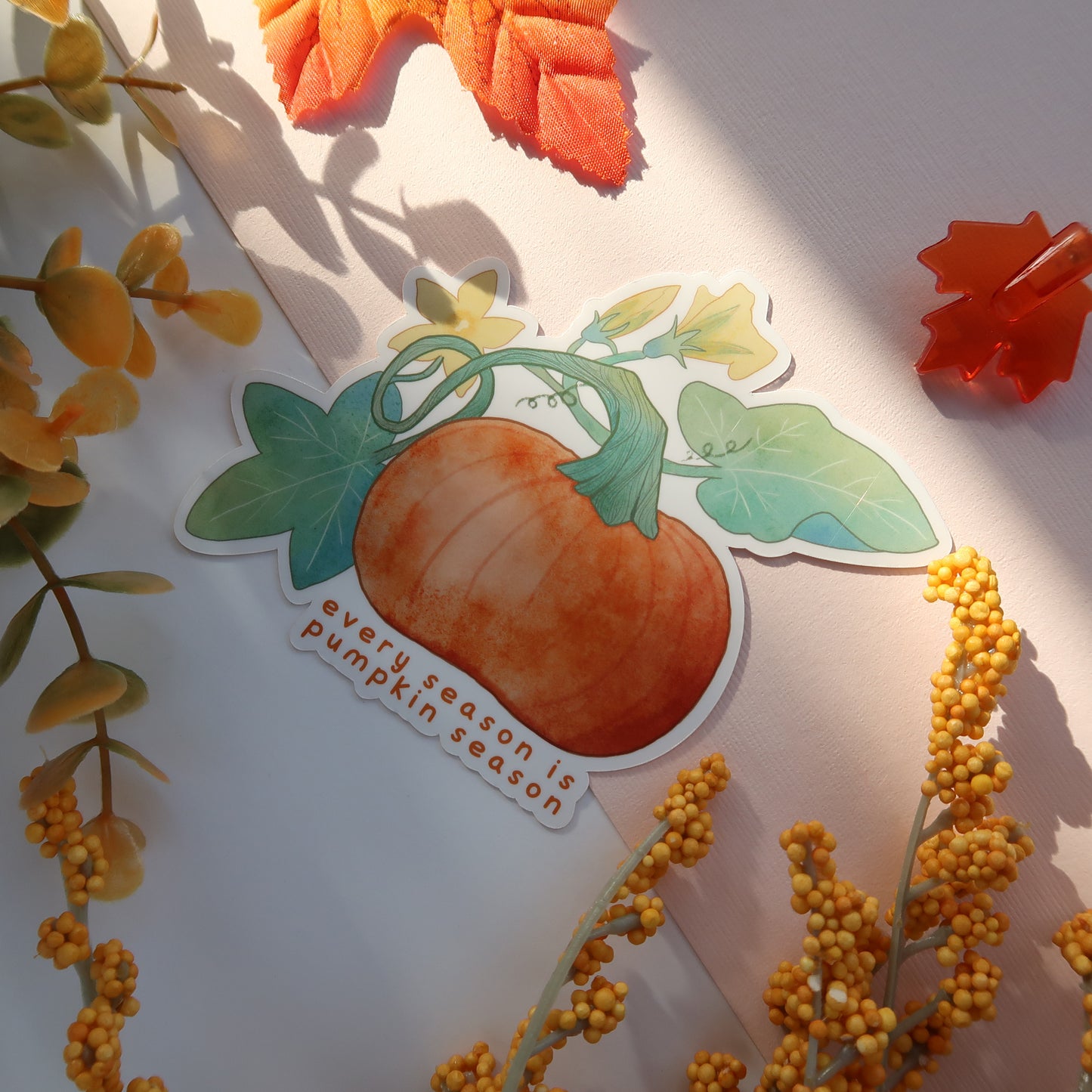 Every Season is Pumpkin Season Glossy Vinyl Die Cut Sticker