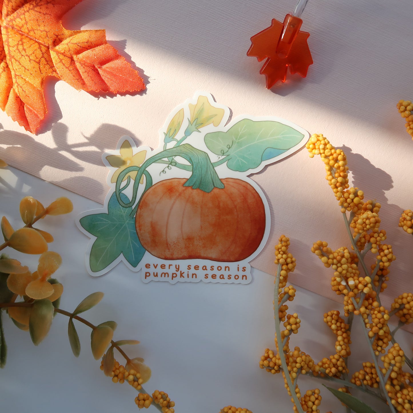 Every Season is Pumpkin Season Glossy Vinyl Die Cut Sticker