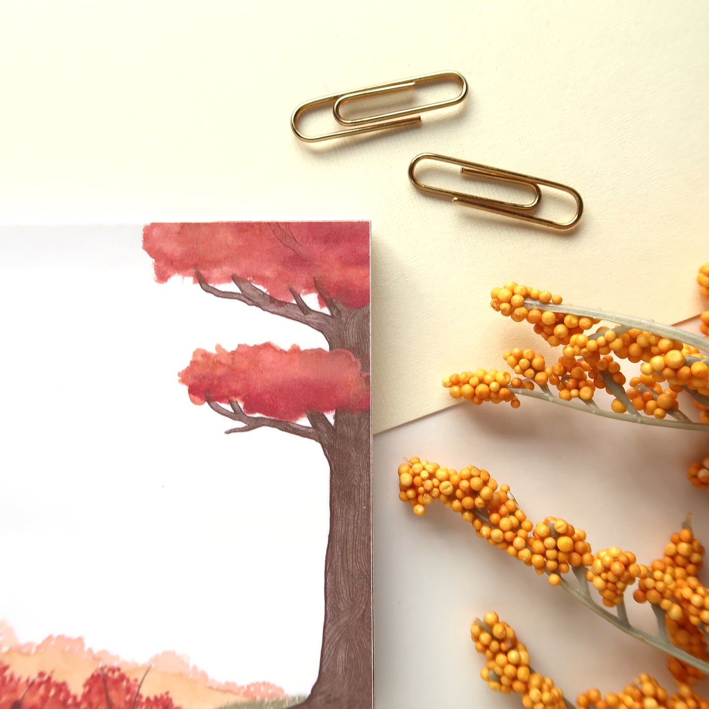 Fall Scene Square Notepad - Stationery