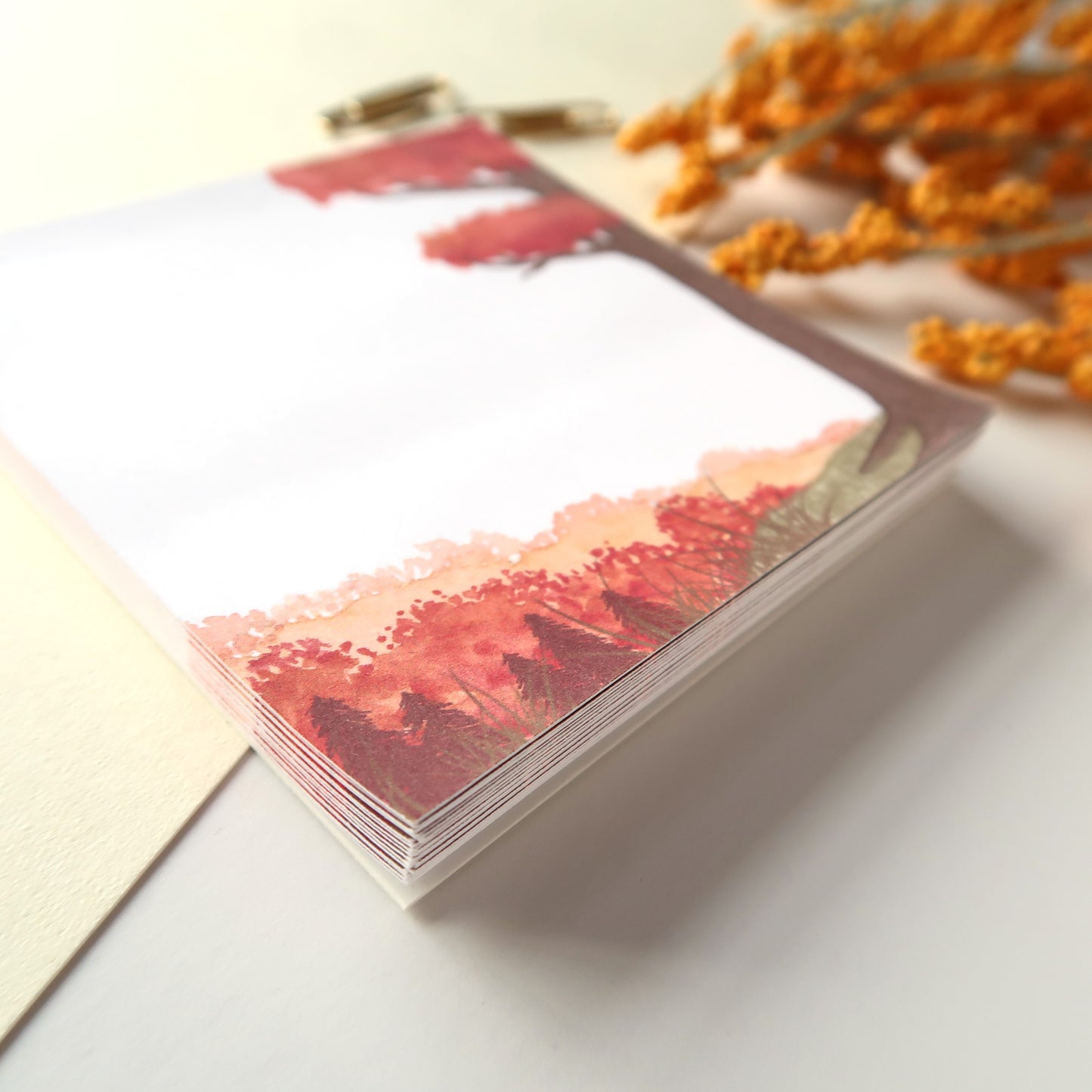Fall Scene Square Notepad - Stationery