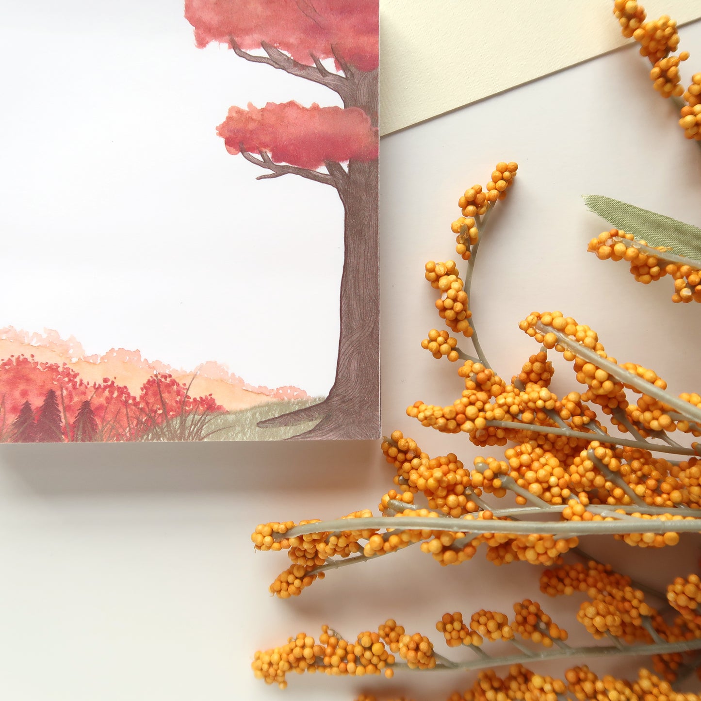 Fall Scene Square Notepad - Stationery