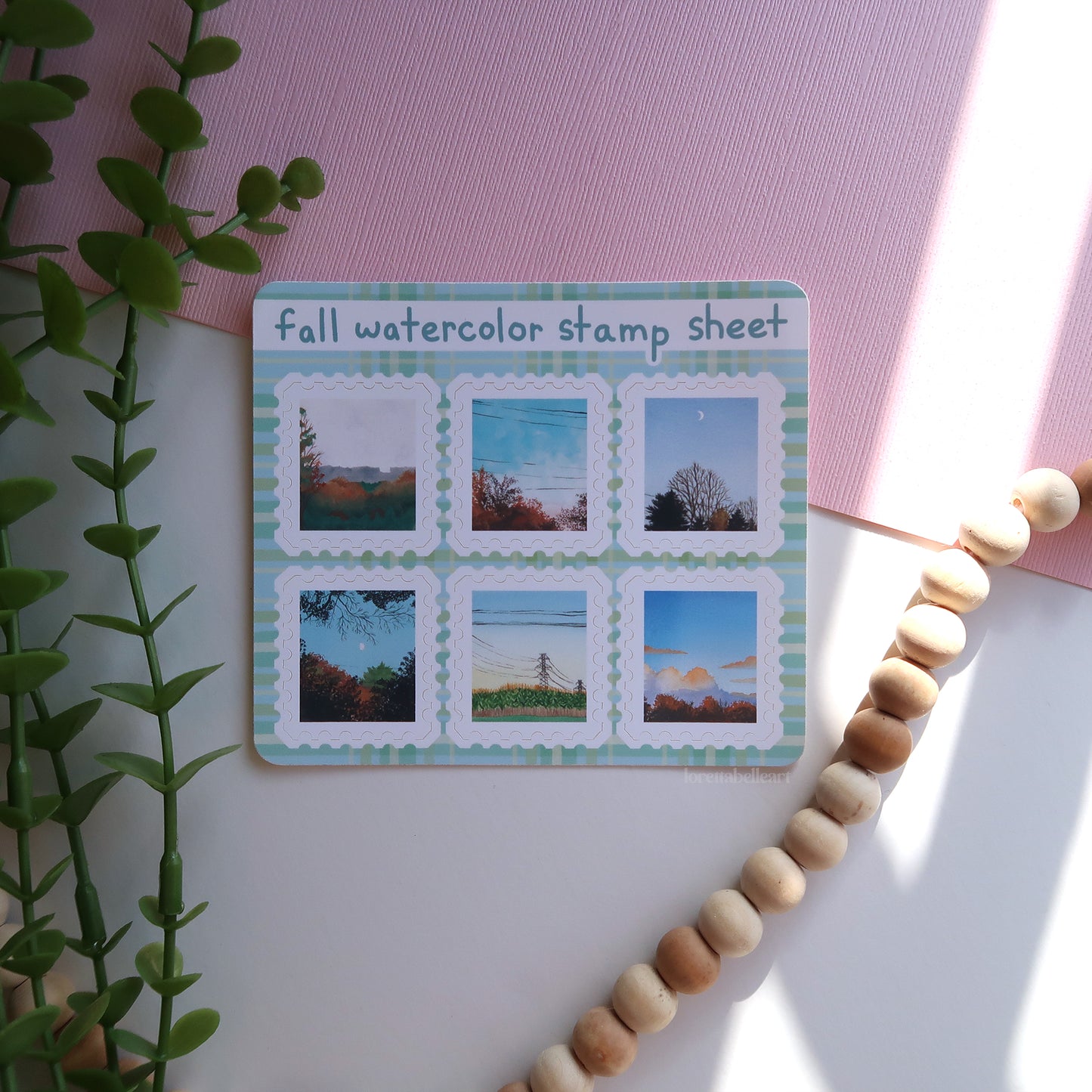 Fall Watercolor Stamps Mini Sticker Sheet