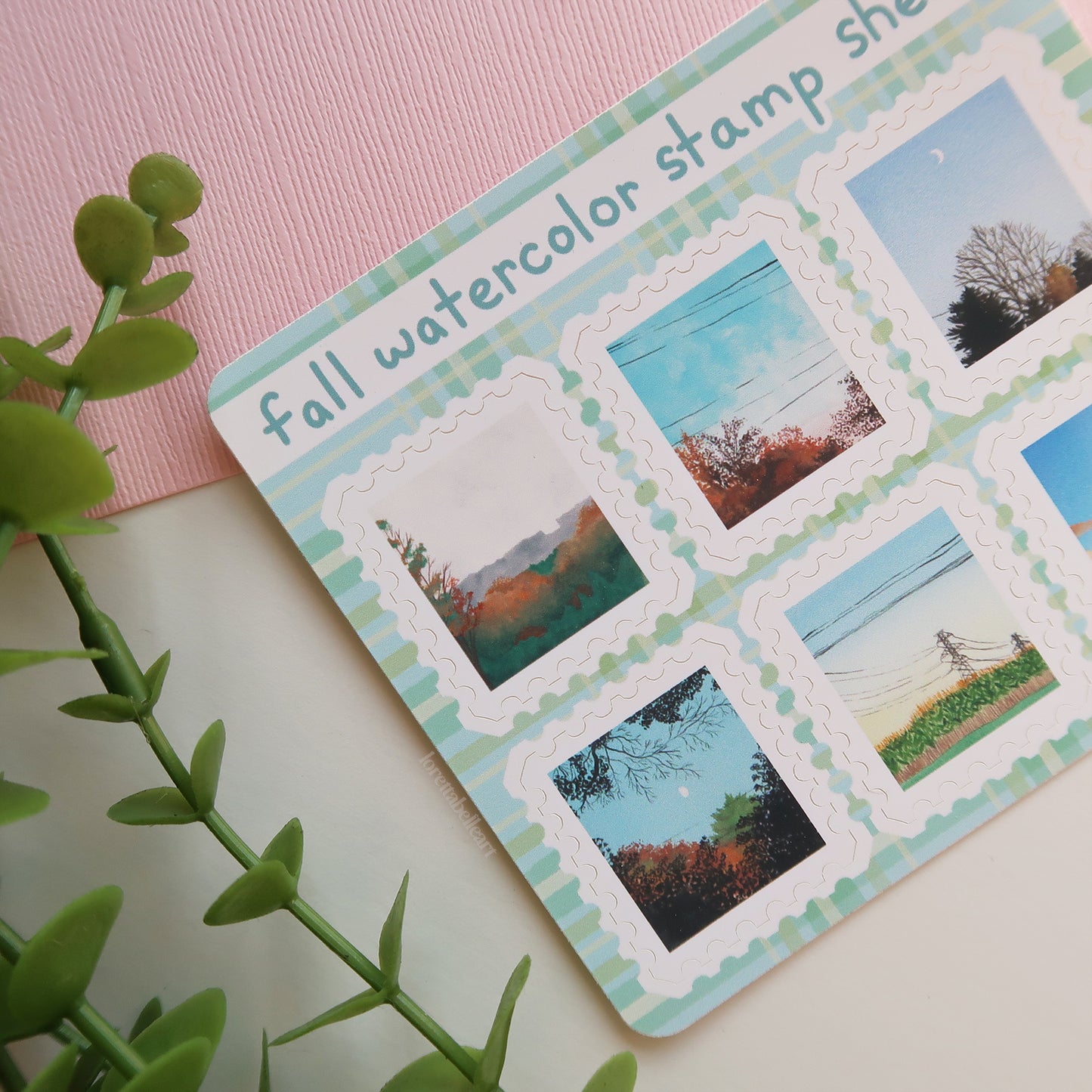 Fall Watercolor Stamps Mini Sticker Sheet