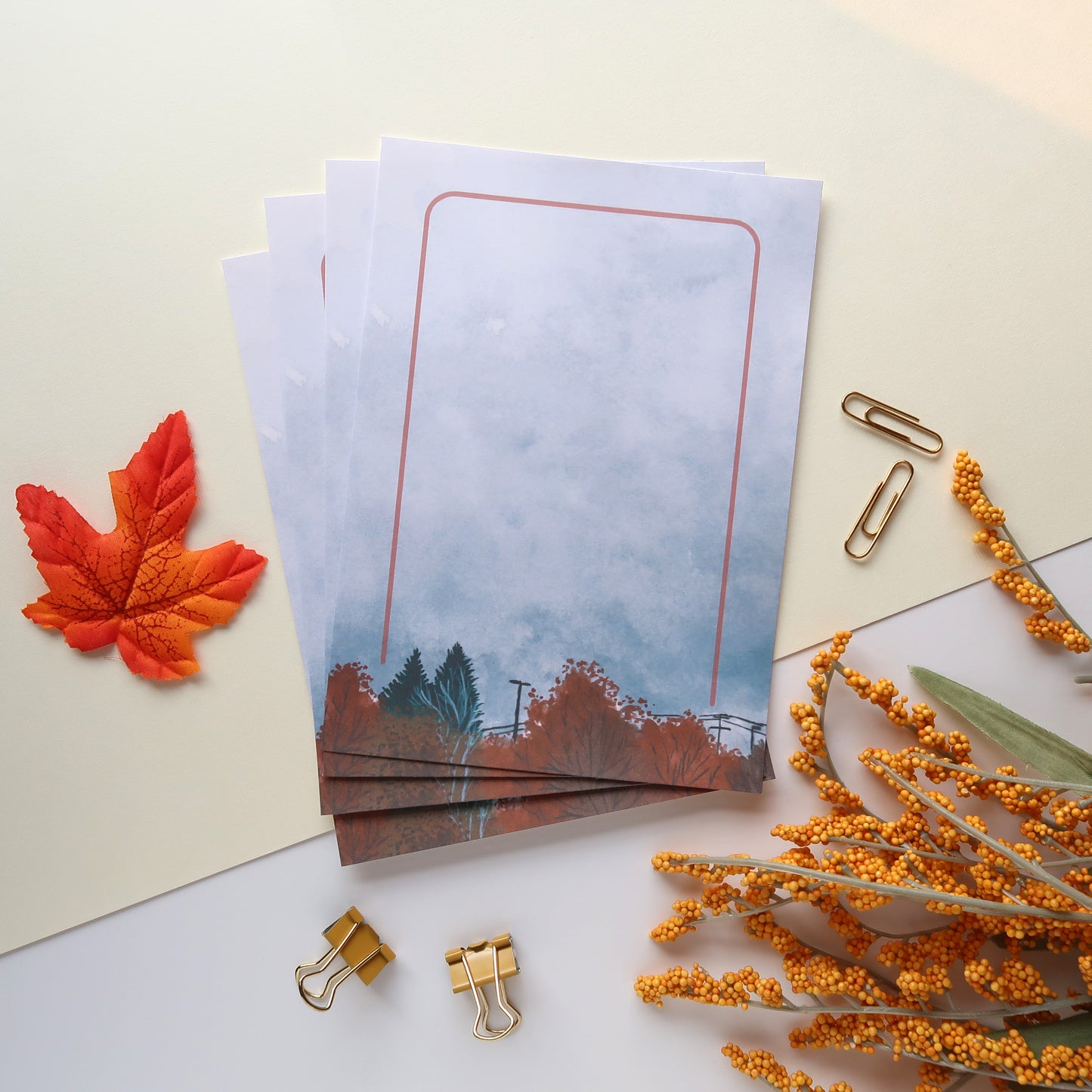 Fall Watercolor Letter Writing Set - Stationery