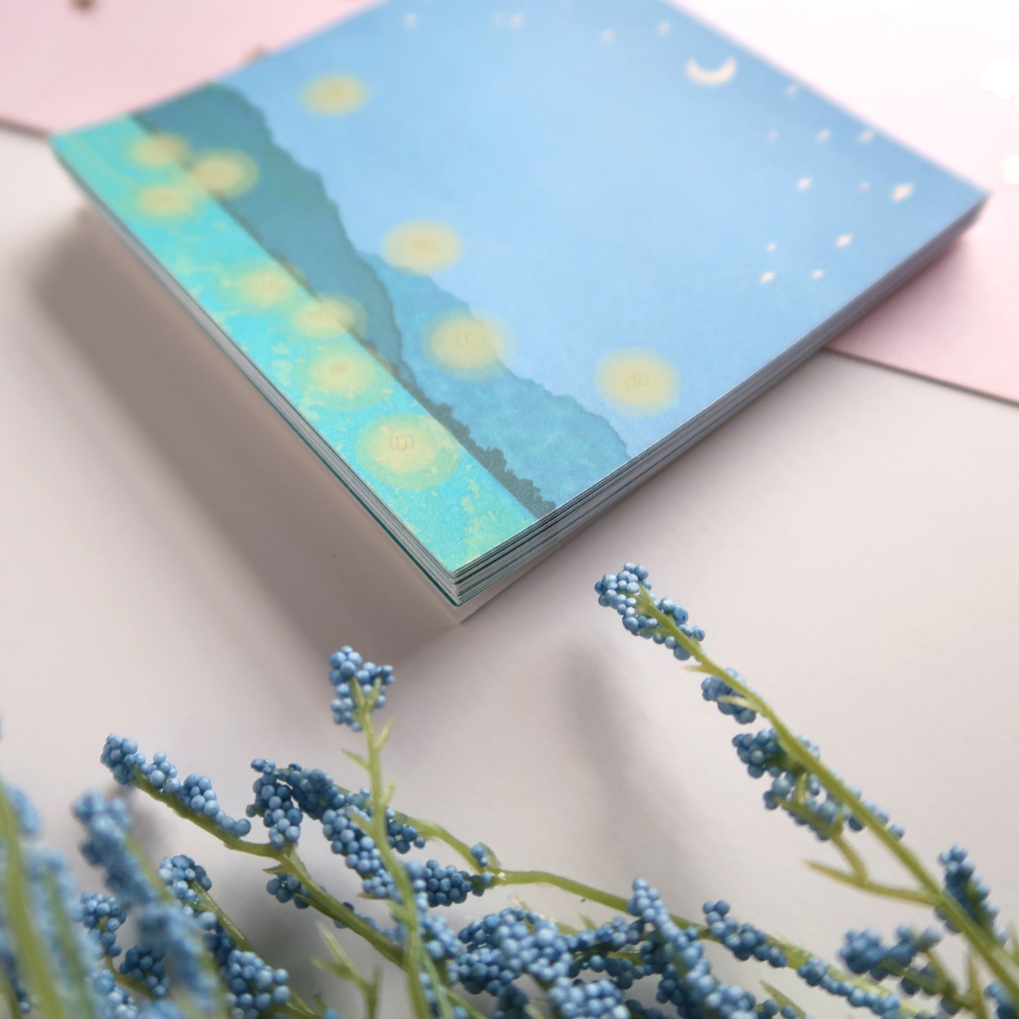 Fireflies Square Notepad - Stationery
