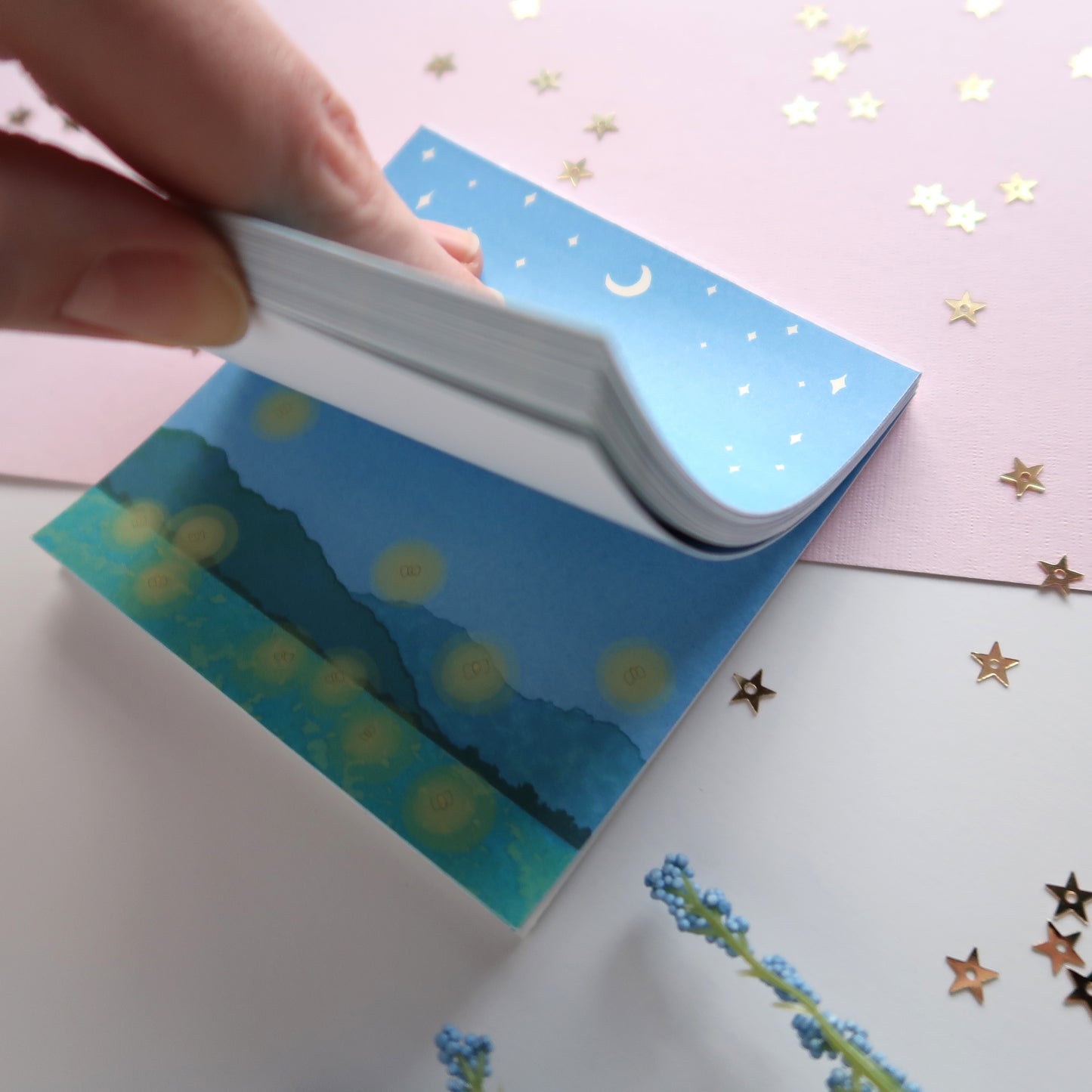 Fireflies Square Notepad - Stationery